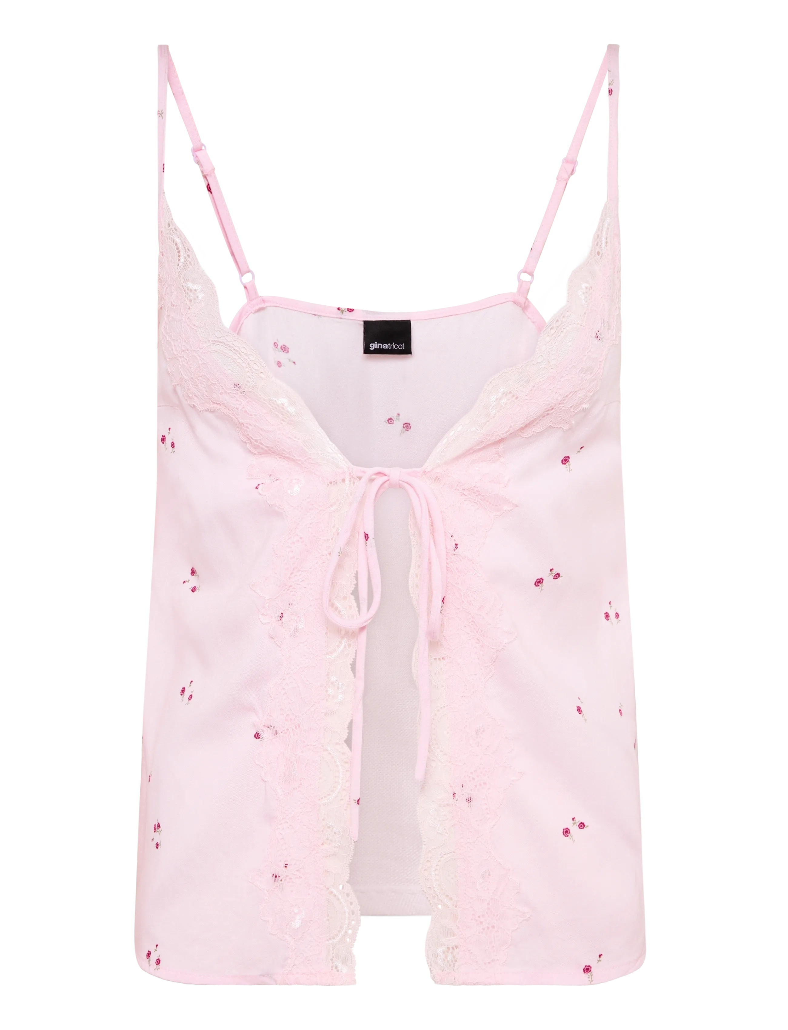 Gina Tricot Lace loungewear singlet - Oberteile - MINI FLOWER AOP (9275) / pink/rose