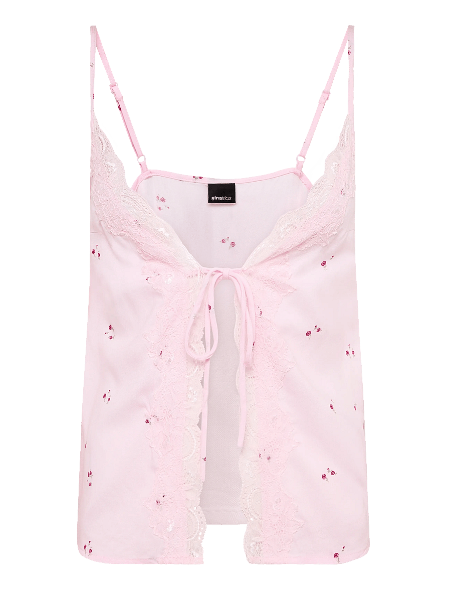 Gina Tricot - Lace loungewear singlet - tops - mini flower aop (9275) - 0
