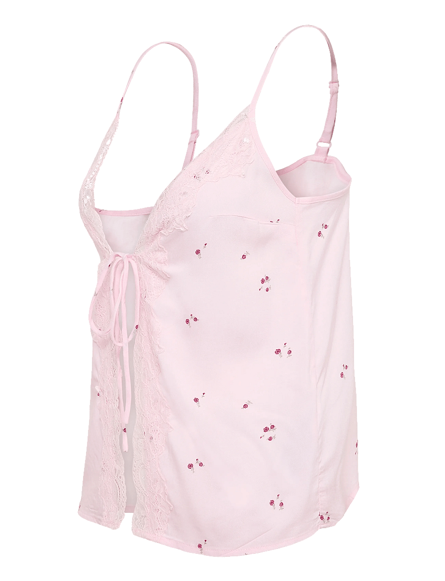 Gina Tricot - Lace loungewear singlet - tops - mini flower aop (9275) - 2