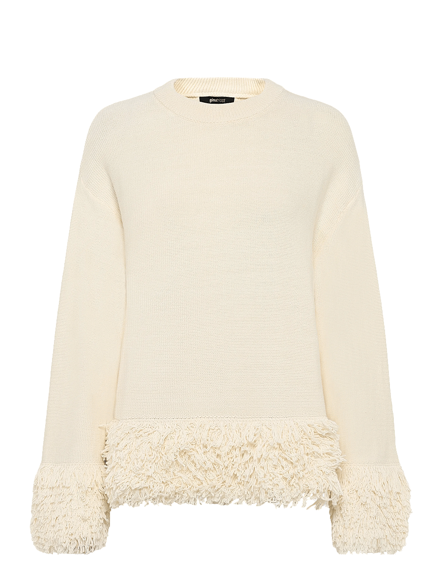 Gina Tricot - Knitted fringe sweater - kampsunid - creme (1263) - 1