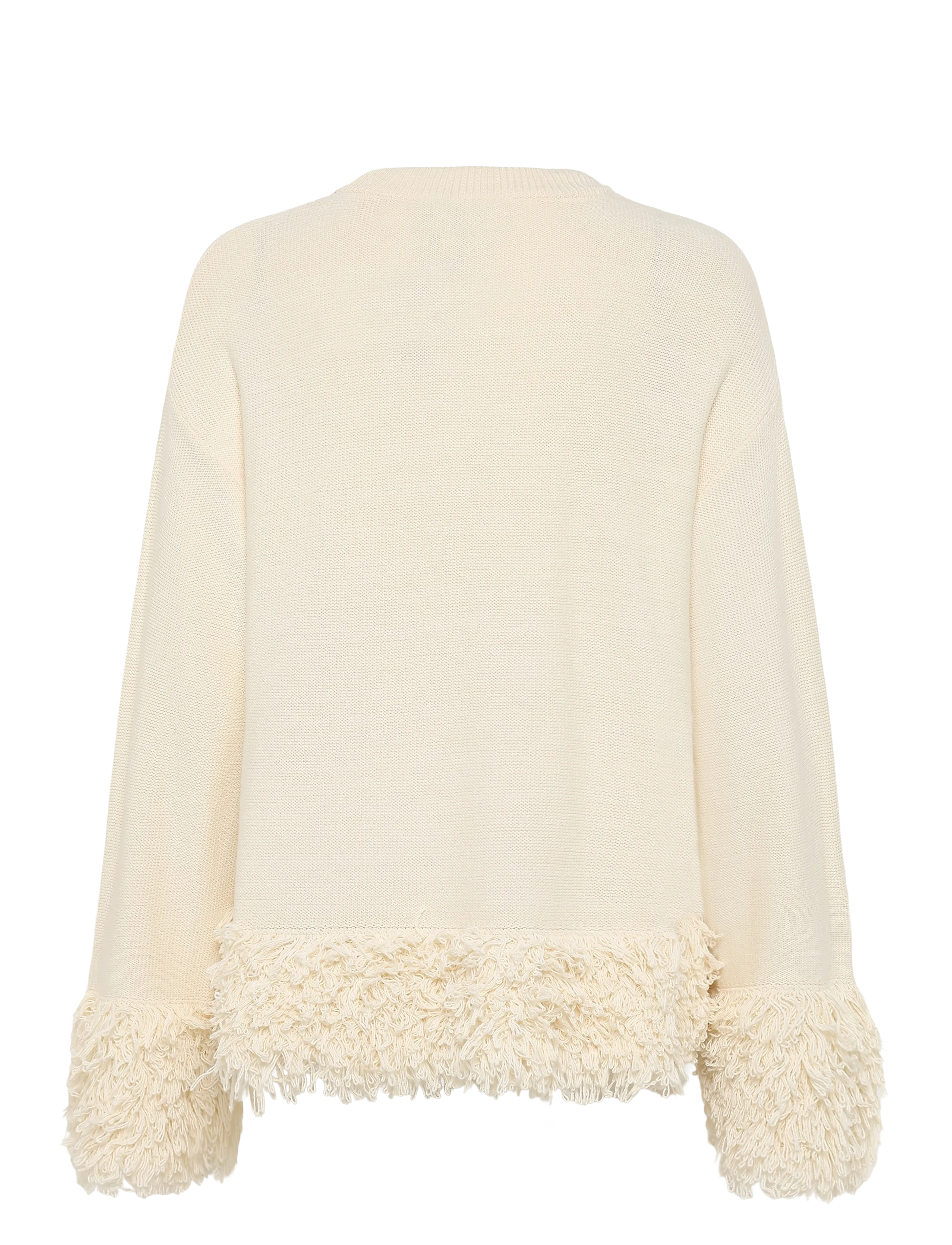 Gina Tricot - Knitted fringe sweater - kampsunid - creme (1263) - 2