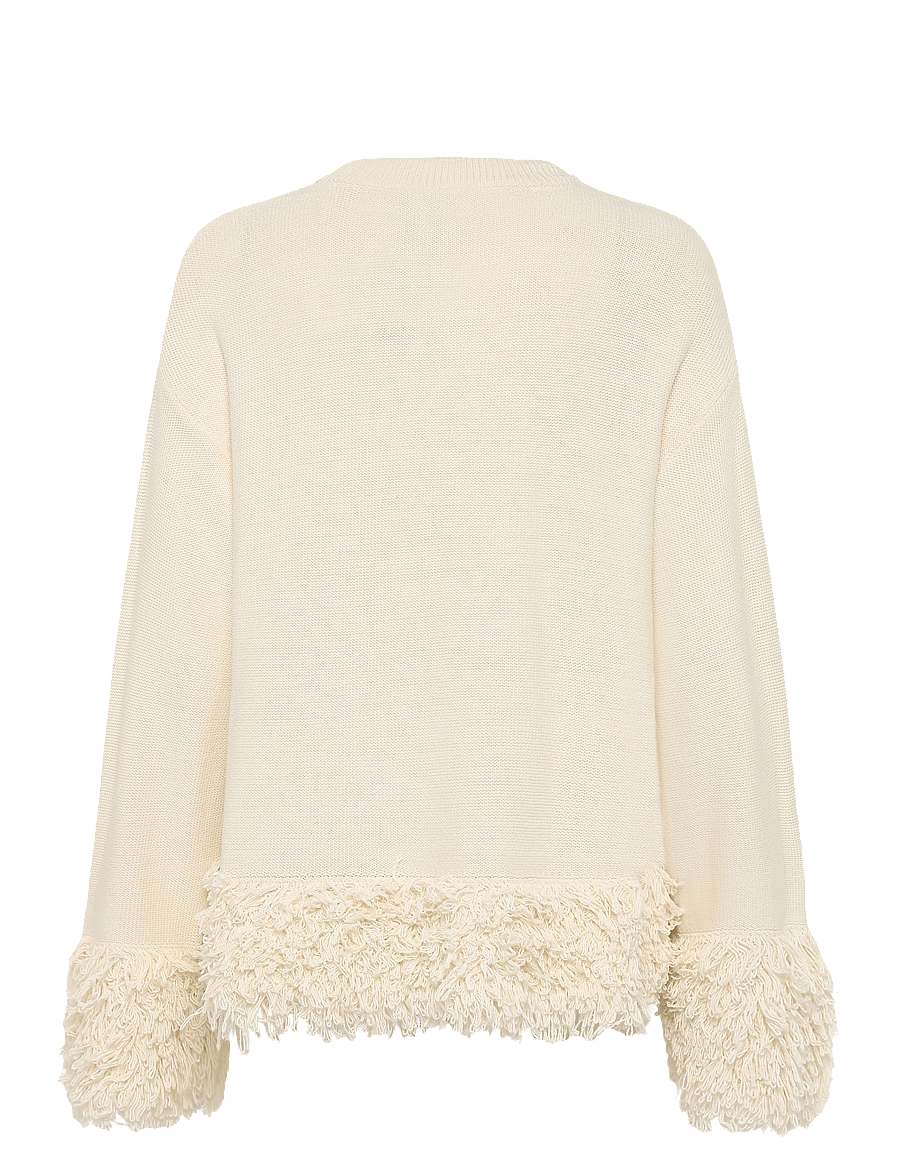 Gina Tricot - Knitted fringe sweater - kampsunid - creme (1263) - 2