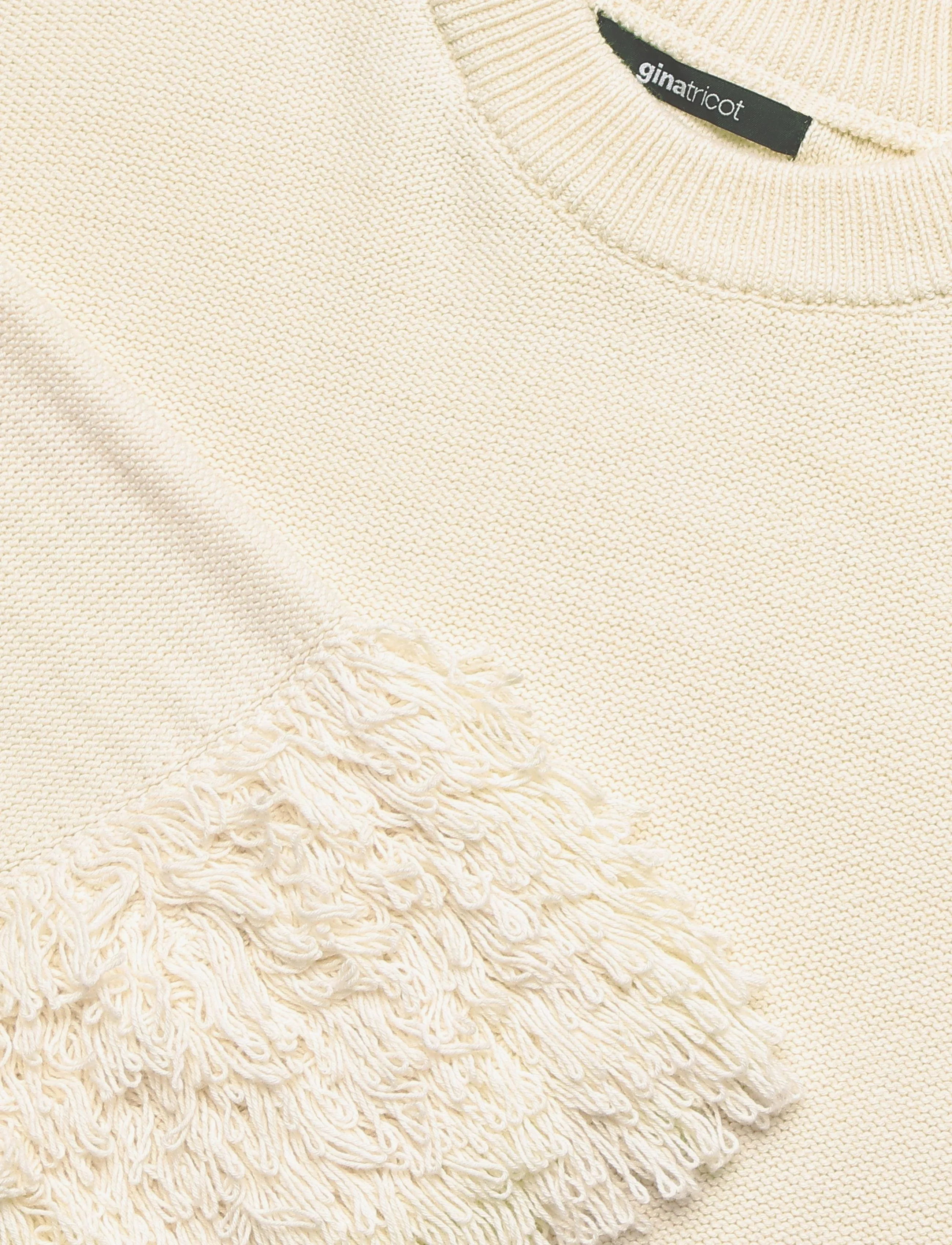 Gina Tricot - Knitted fringe sweater - kampsunid - creme (1263) - 5