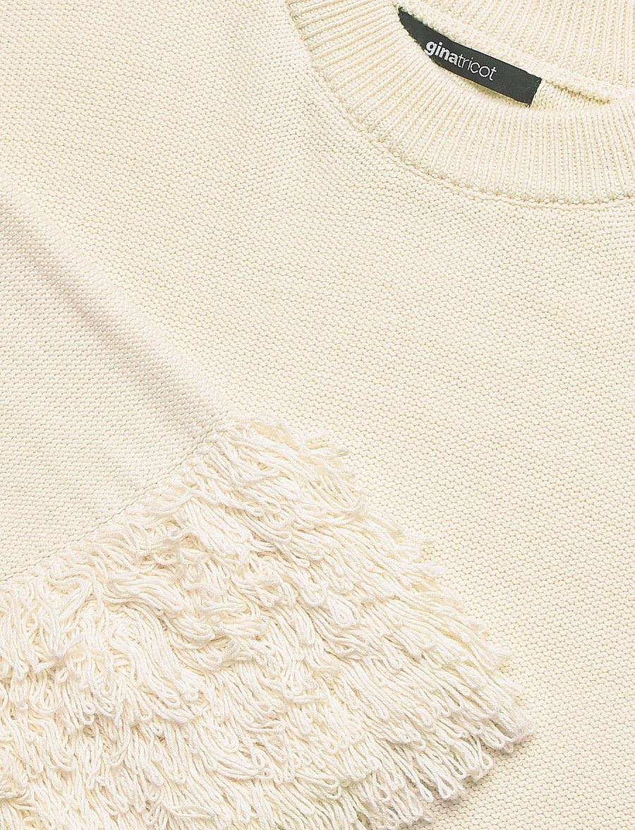 Gina Tricot - Knitted fringe sweater - kampsunid - creme (1263) - 5
