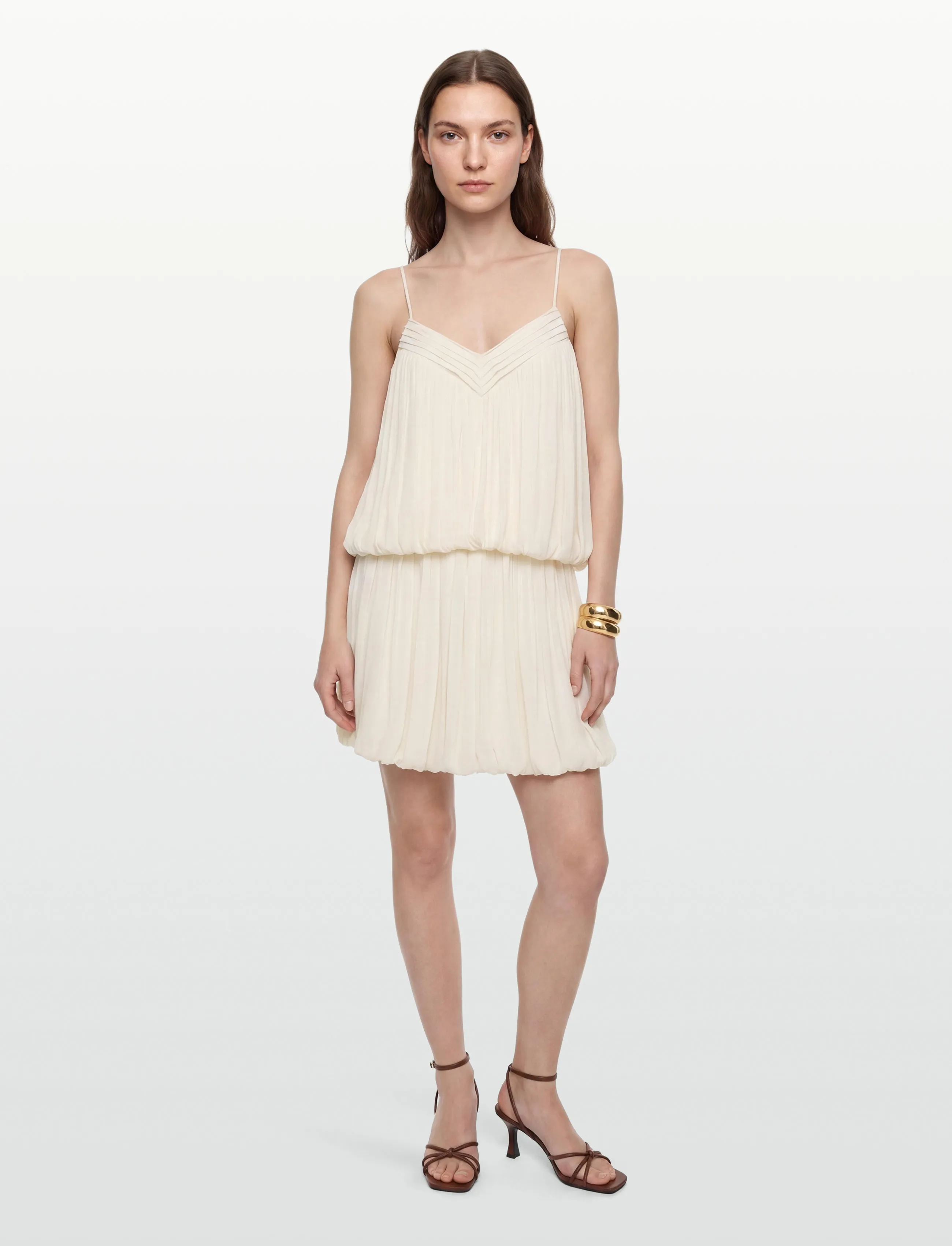 Gina Tricot Mini Dress, S, Dresses, Creme - Short Frauen