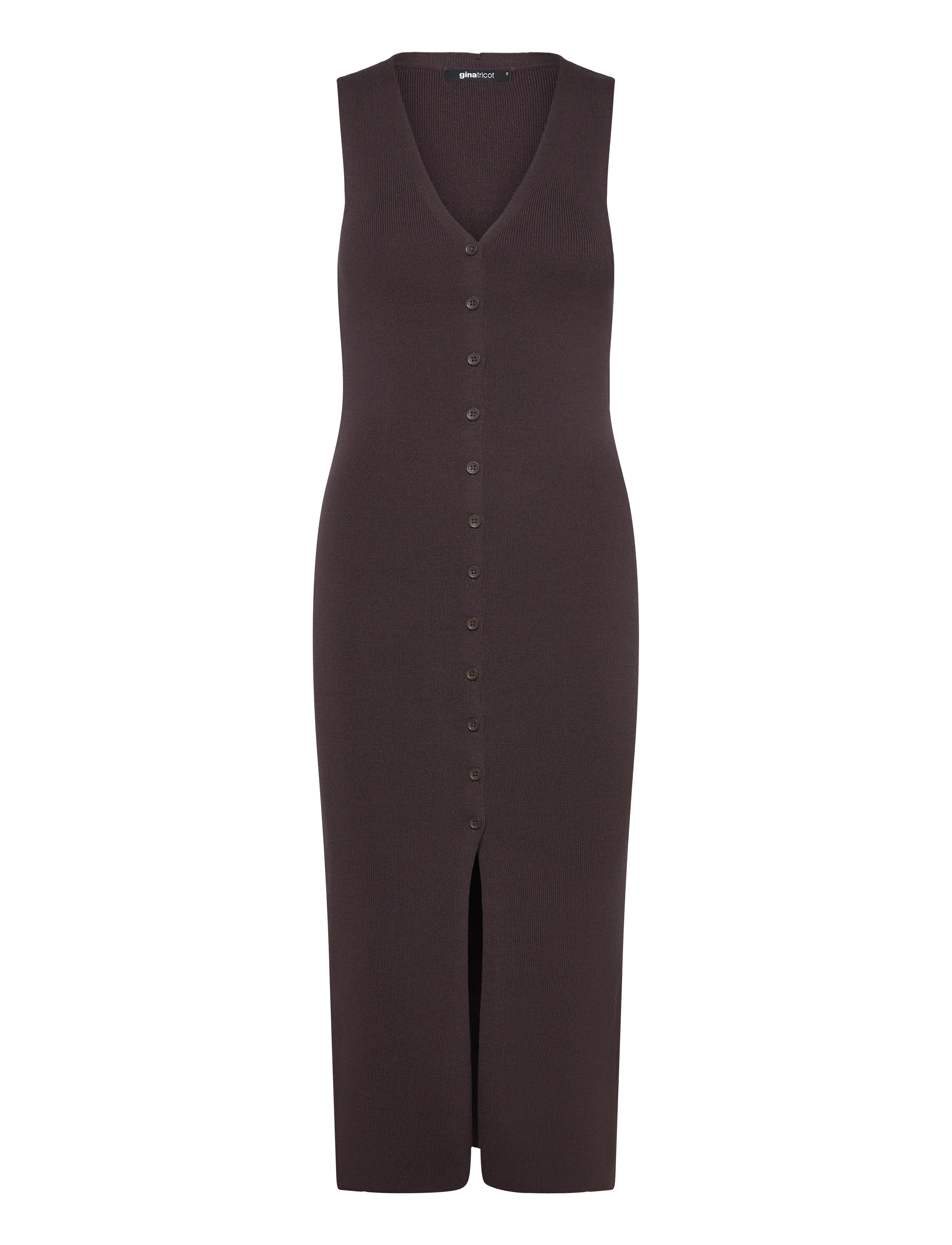 Gina Tricot Knitted vest dress - Swedish brands - SEAL BROWN (7083) / brown