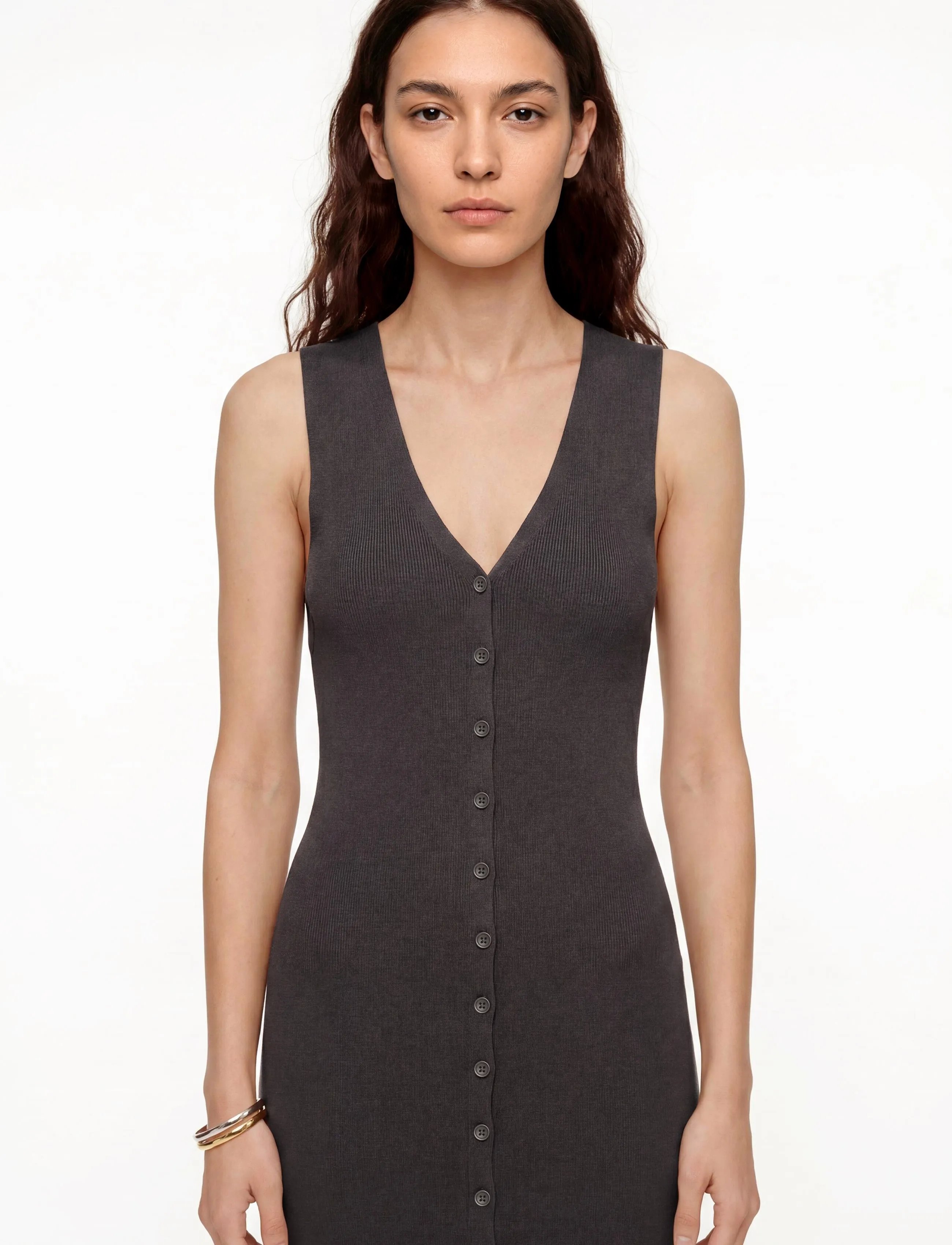 Gina Tricot - Knitted vest dress - kootud kleidid - seal brown (7083) - 3