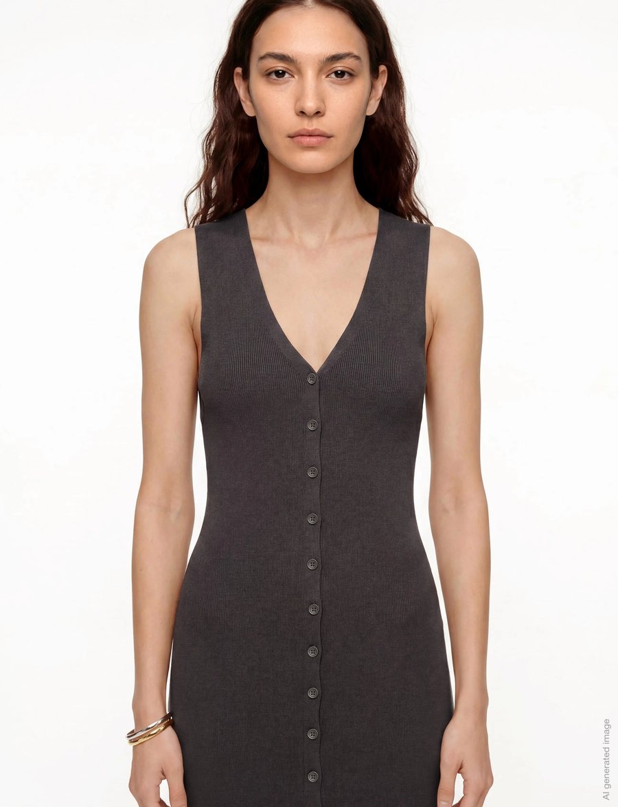 Gina Tricot - Knitted vest dress - strickkleider - seal brown (7083) - 3