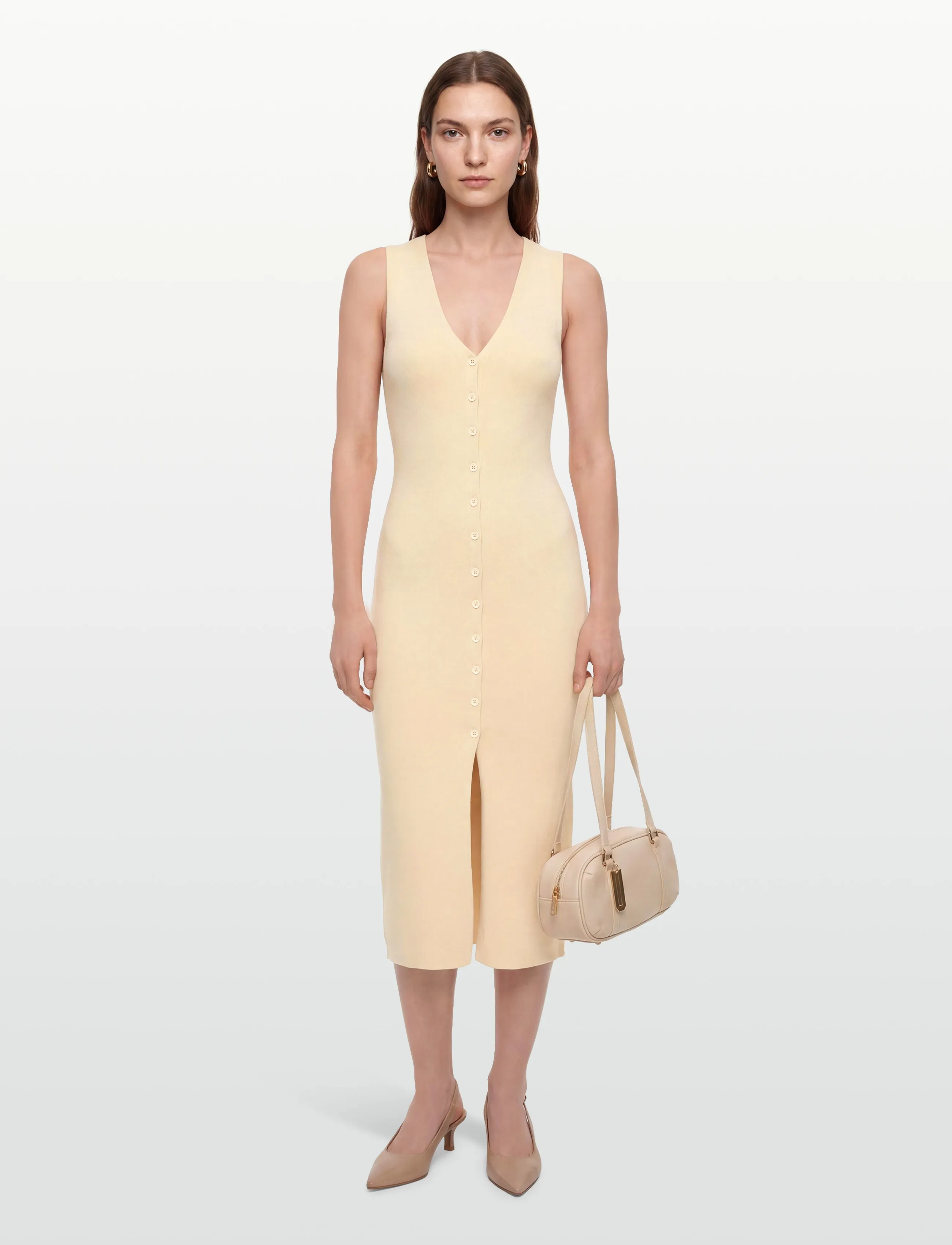 Gina Tricot Knitted vest dress - Gina Tricot - VANILLA YELLOW (2011) / yellow