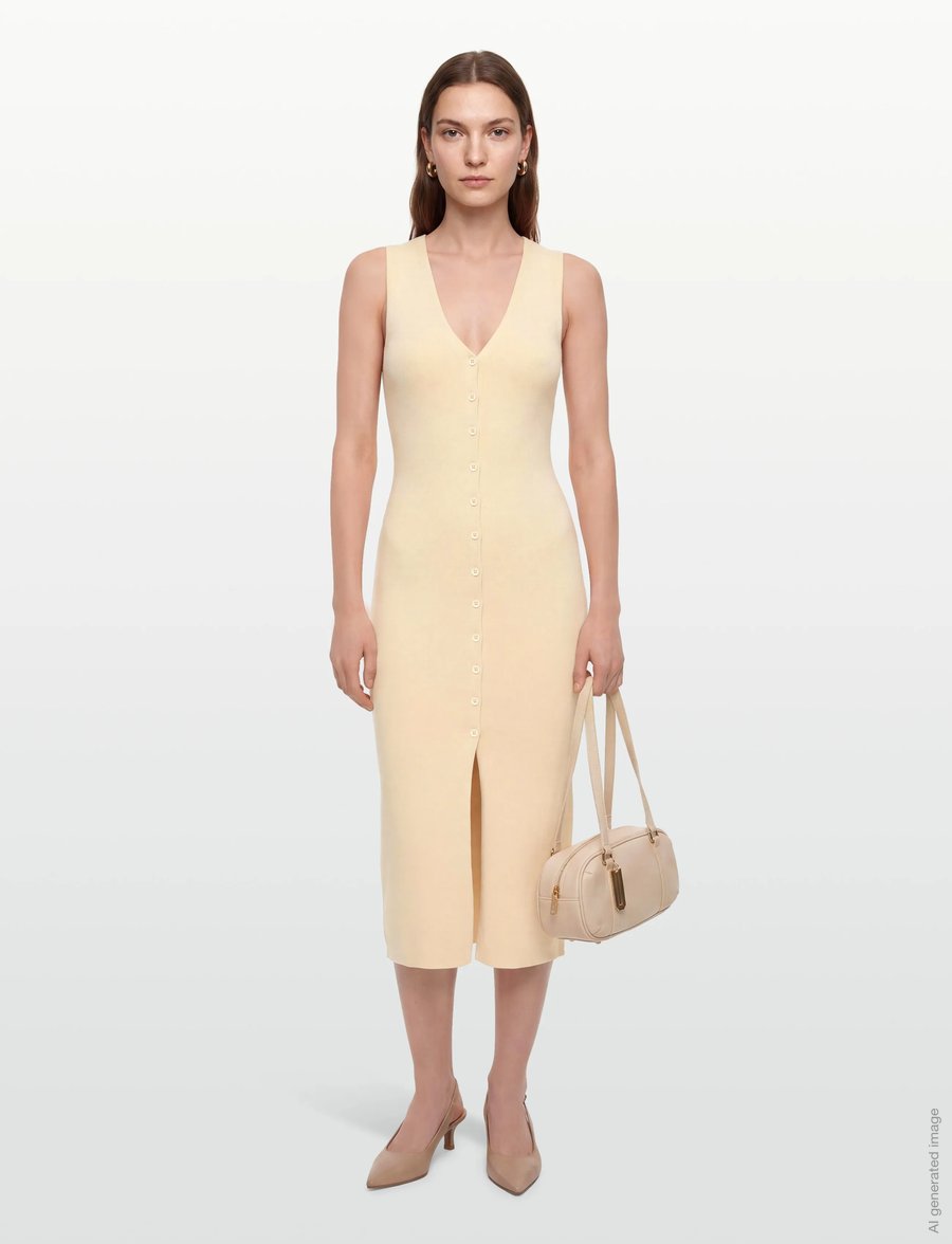 Gina Tricot - Knitted vest dress - strickkleider - vanilla yellow (2011) - 0