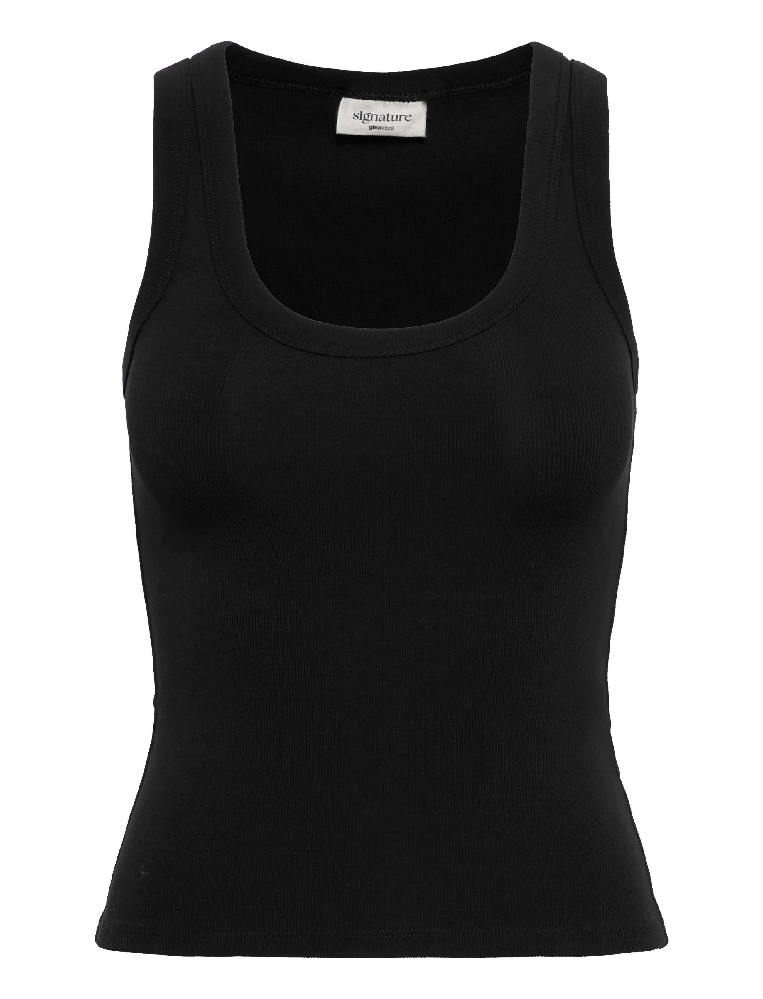 Gina Tricot Super stretch scoop neck tank - Nyheter - BLACK (9000) / black