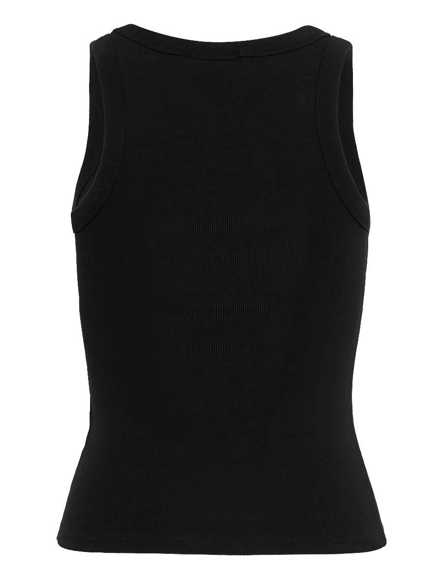 Gina Tricot - Super stretch scoop neck tank - linnen - black (9000) - 2