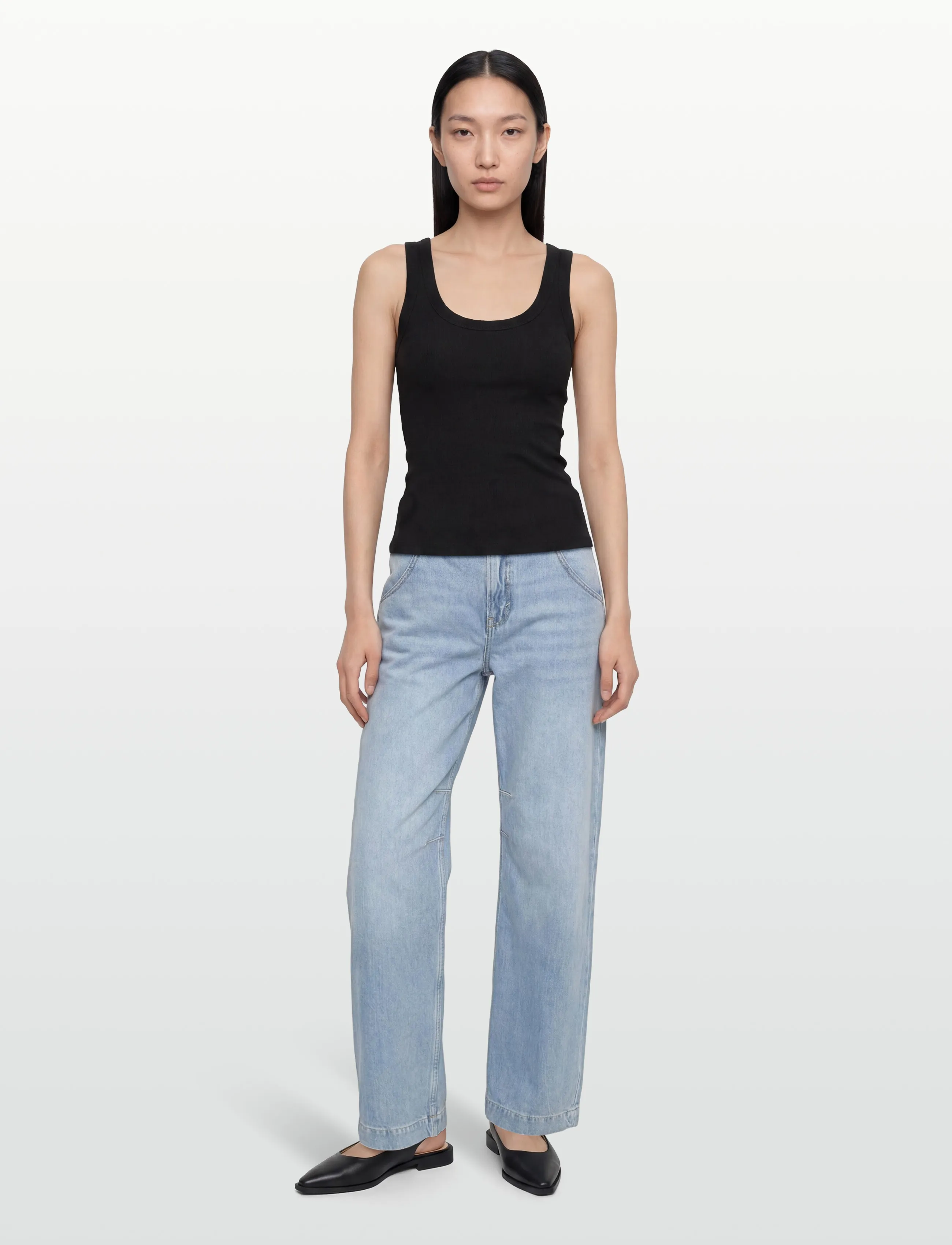 Gina Tricot Super stretch scoop neck tank - T-Shirts & Tops - BLACK (9000) / black