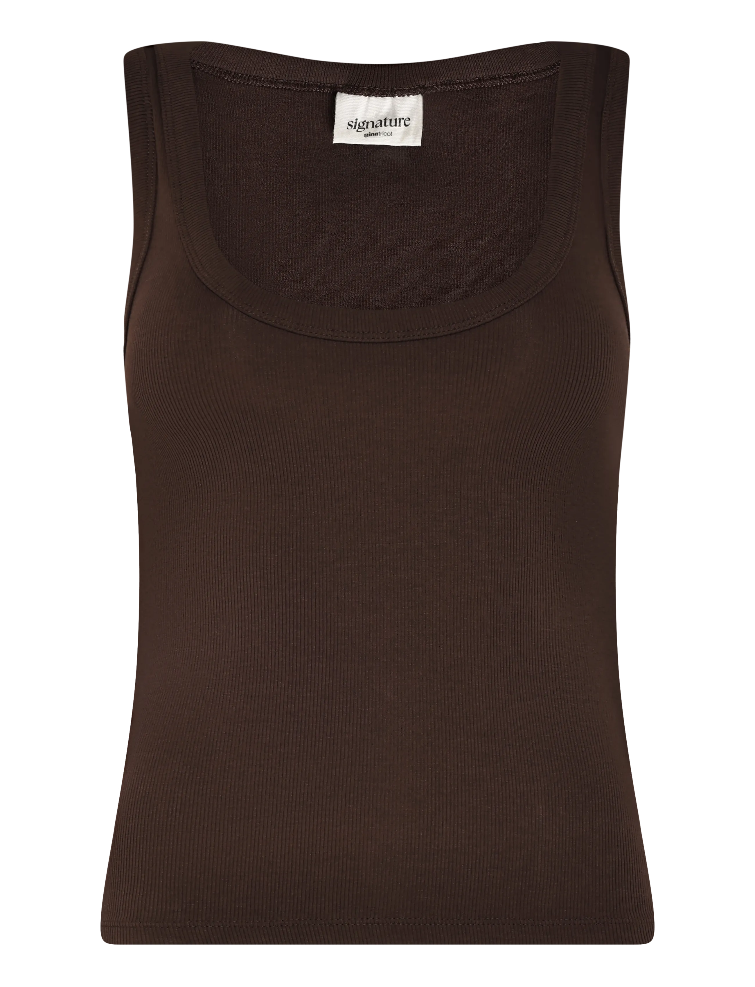 Gina Tricot Super stretch scoop neck tank - Kampanj - SEAL BROWN (7083) / brown