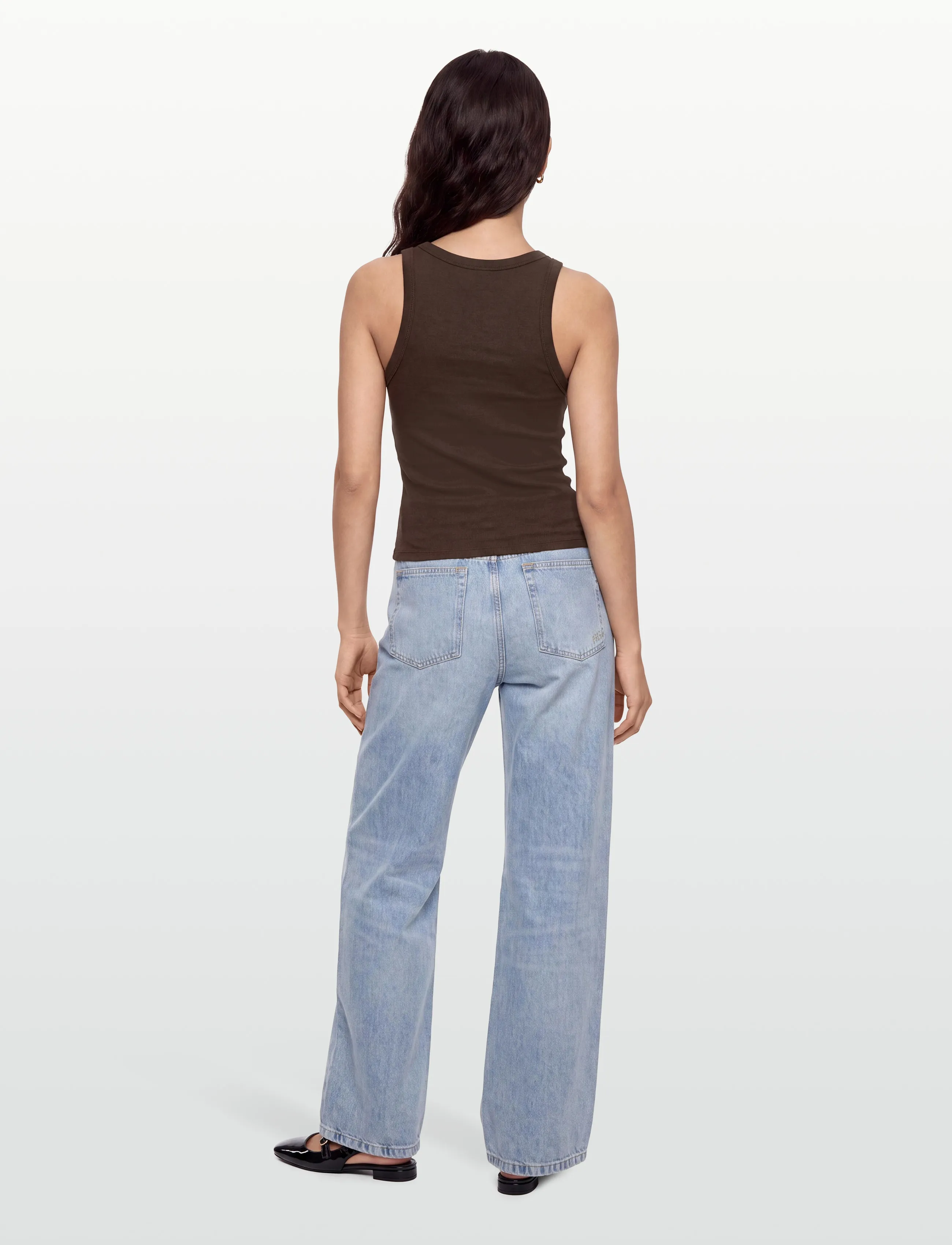 Gina Tricot - Super stretch scoop neck tank - sleeveless tops - seal brown (7083) - 4
