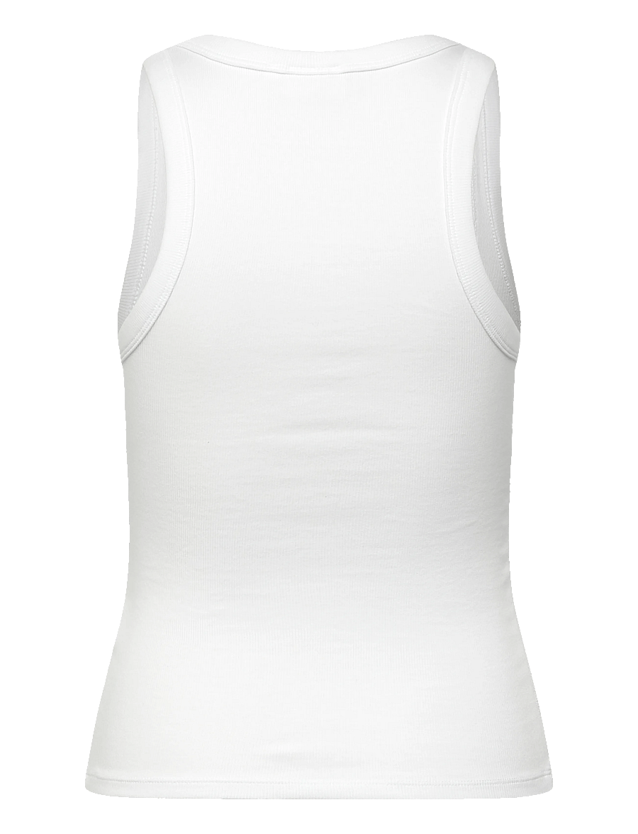 Gina Tricot - Super stretch scoop neck tank - linnen - white (1000) - 2
