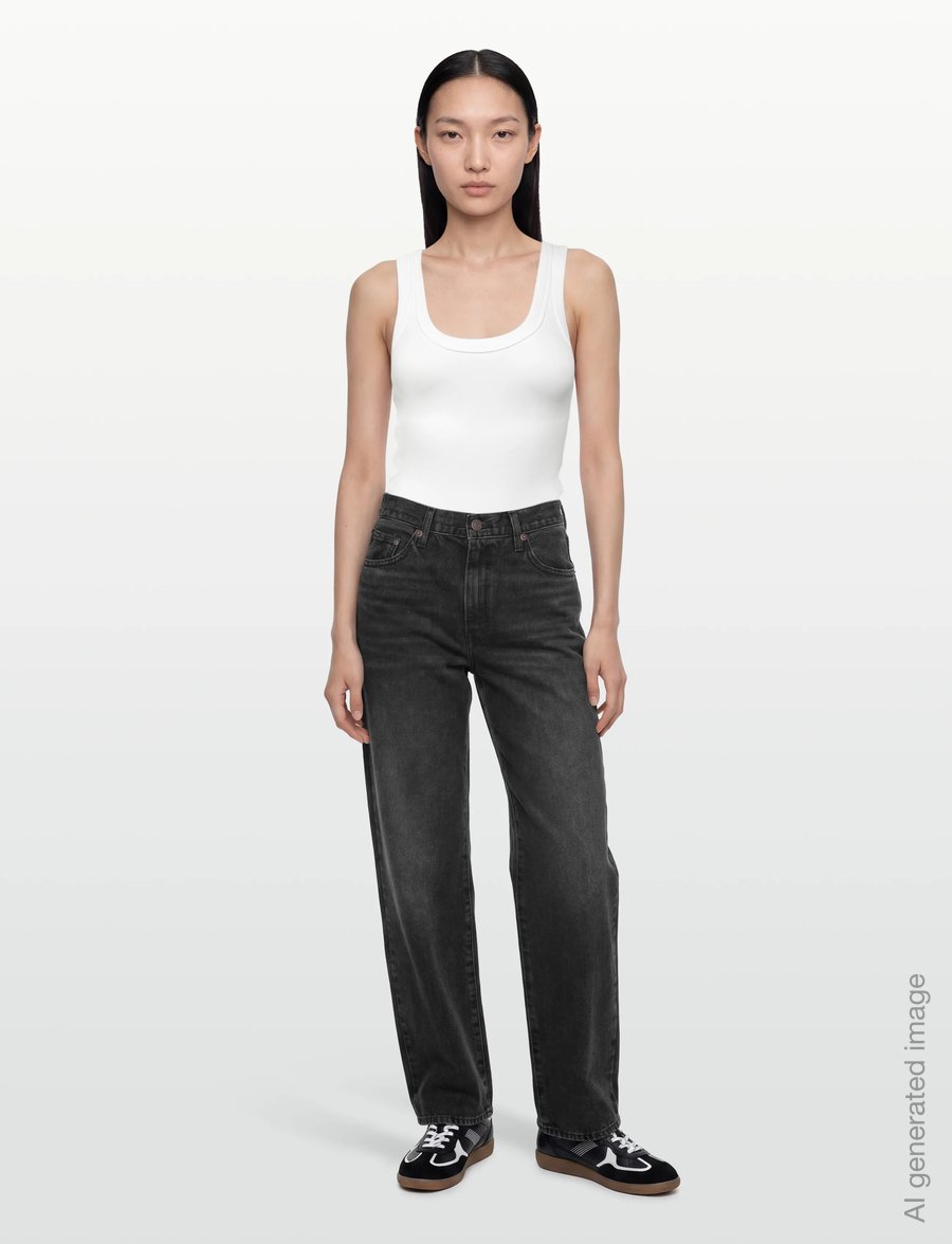 Gina Tricot - Super stretch scoop neck tank - linnen - white (1000) - 0