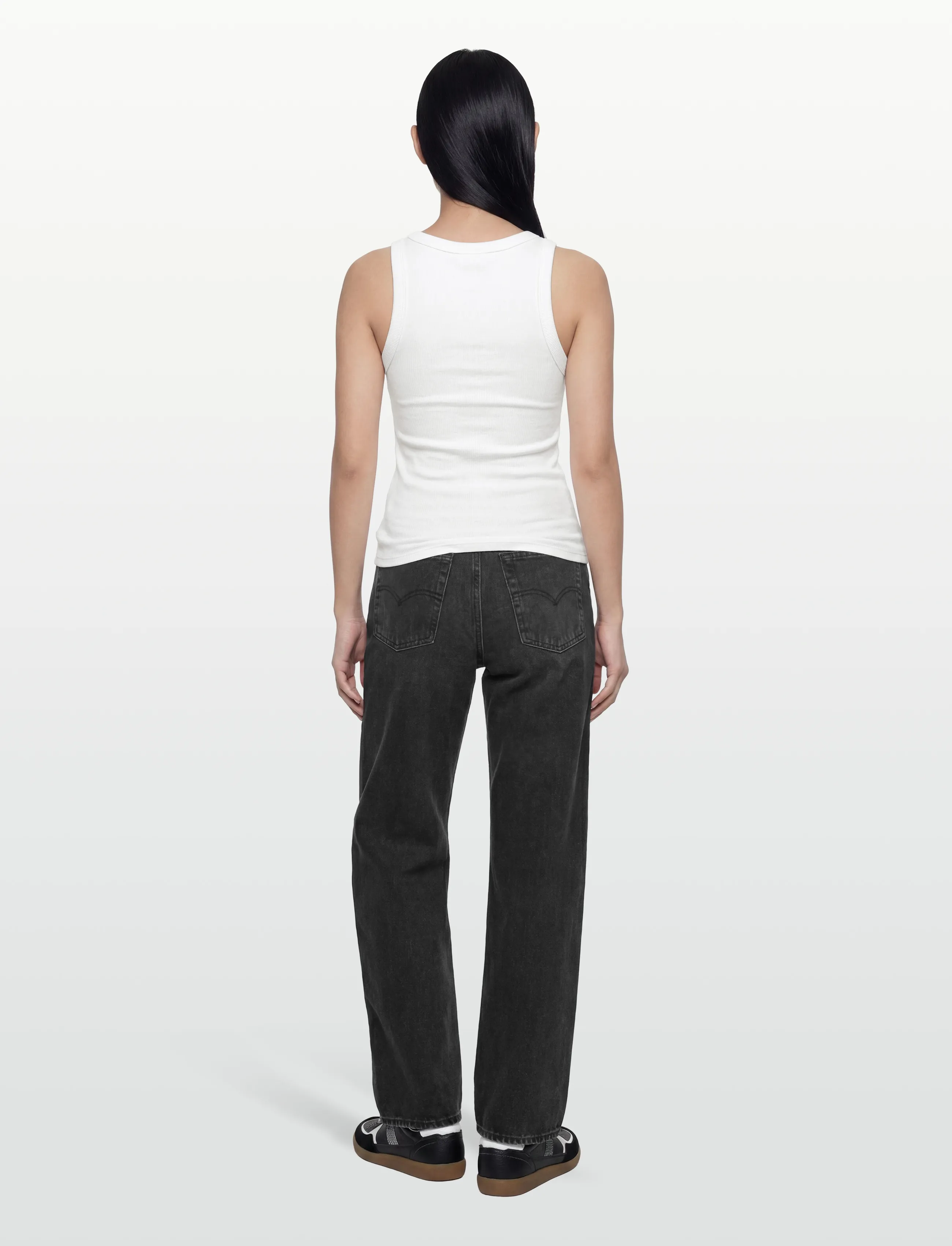 Gina Tricot - Super stretch scoop neck tank - tanktops - white (1000) - 4