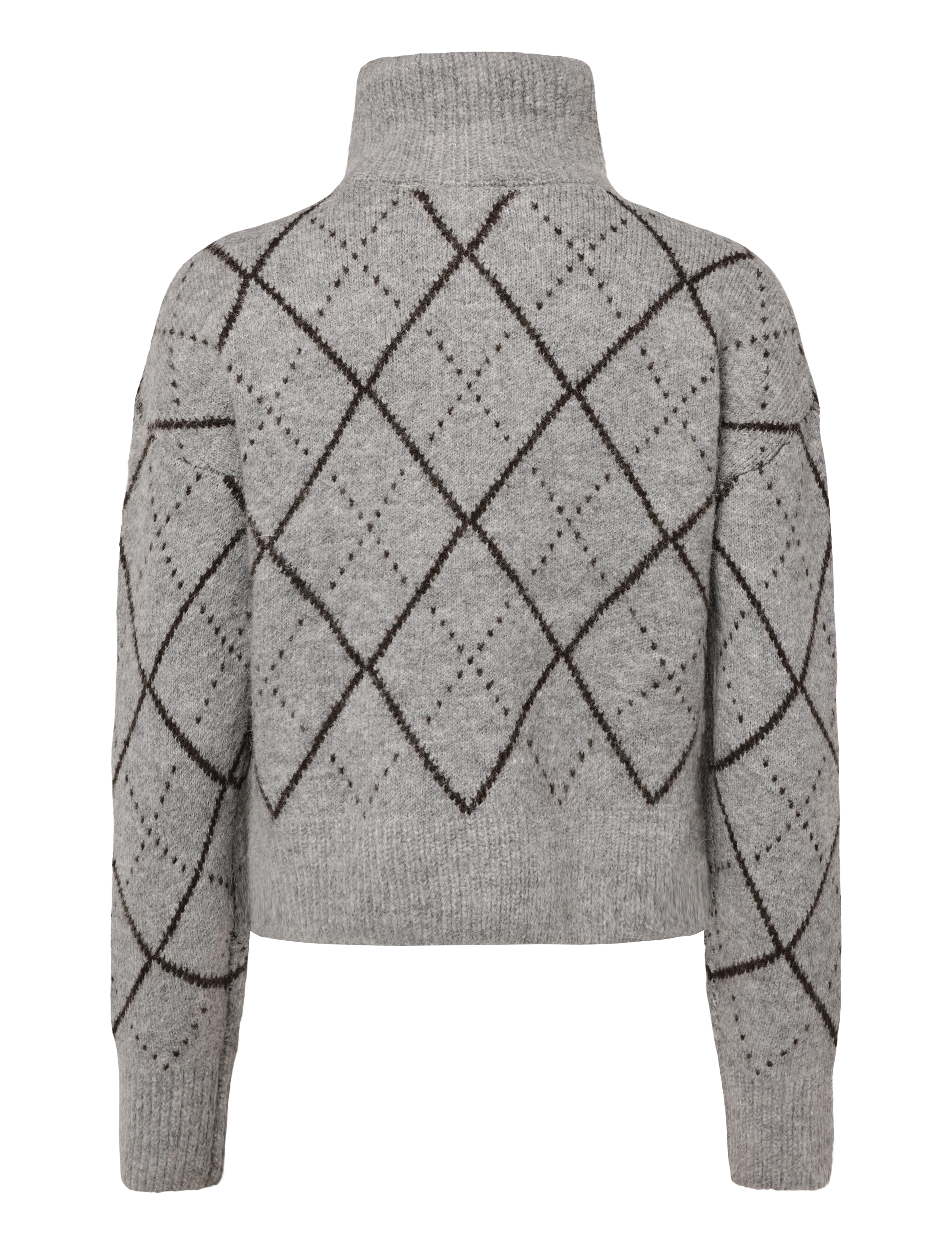 Gina Tricot - Turtleneck knitted cardigan - rollkragenpullover - mid grey mel (8022) - 1