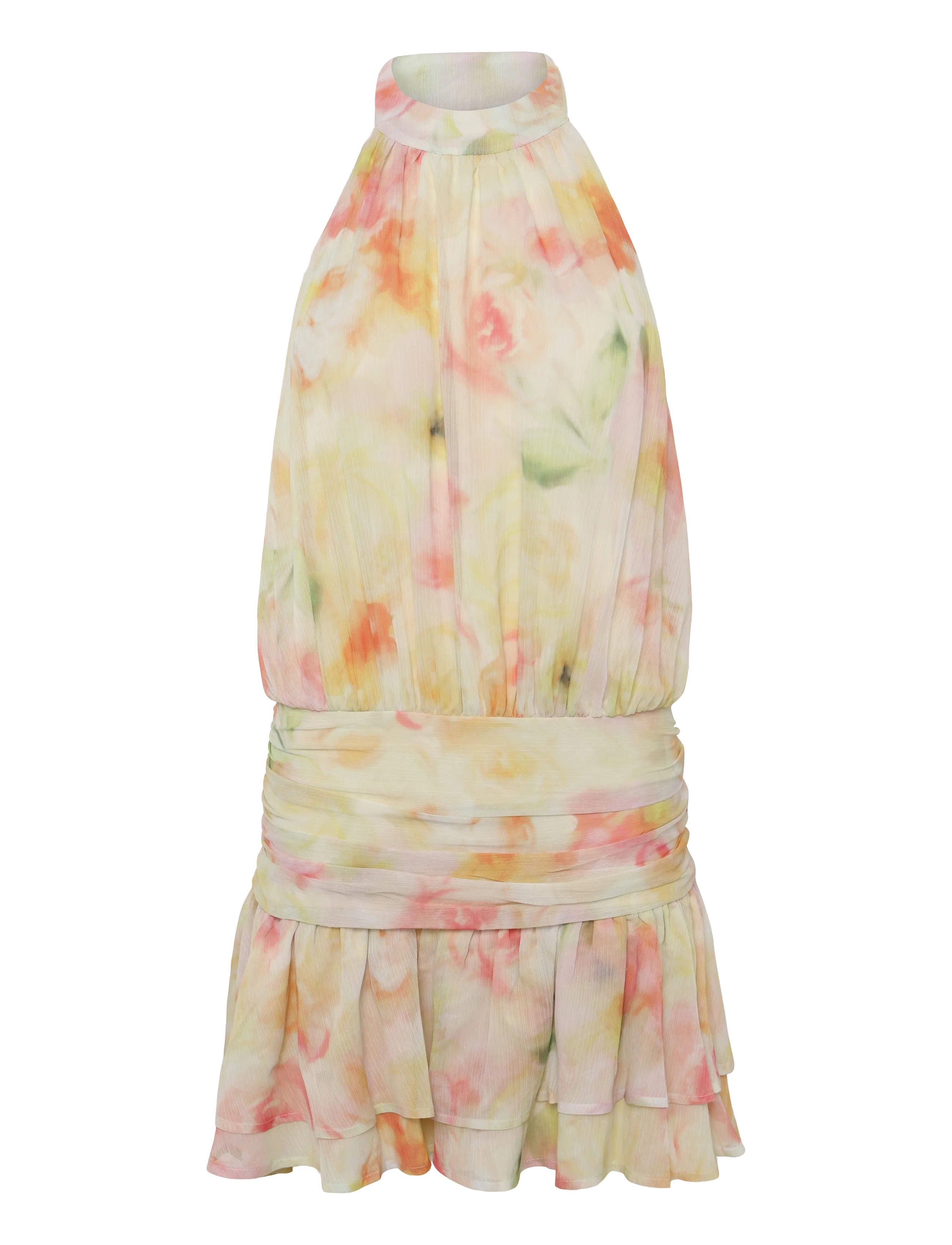 Gina Tricot Halterneck mini dress - Kleidid - FLOWER AOP (2058) / cream