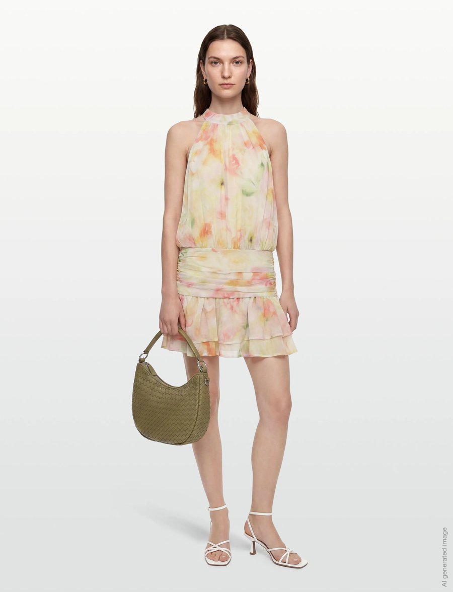 Gina Tricot - Halterneck mini dress - sommerkjoler - flower aop (2058) - 0
