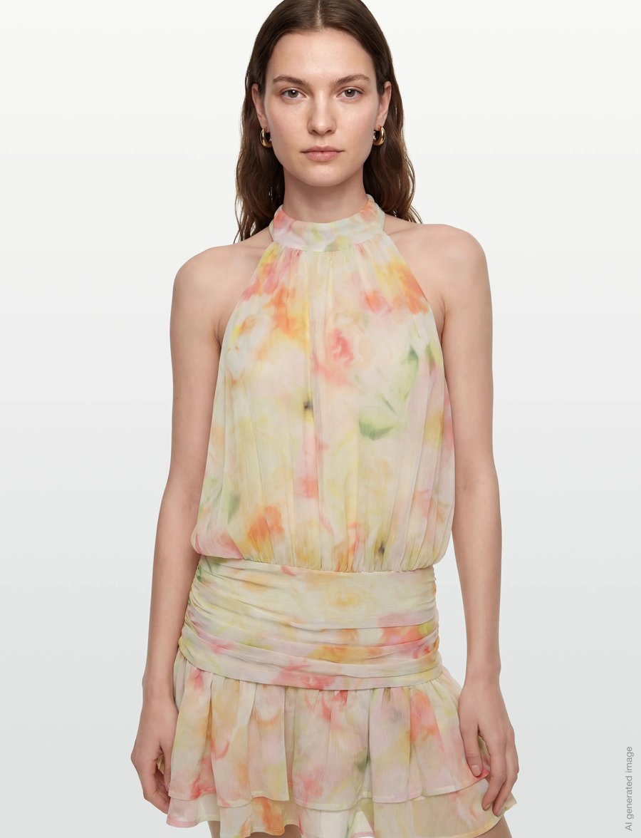 Gina Tricot - Halterneck mini dress - sommerkjoler - flower aop (2058) - 3