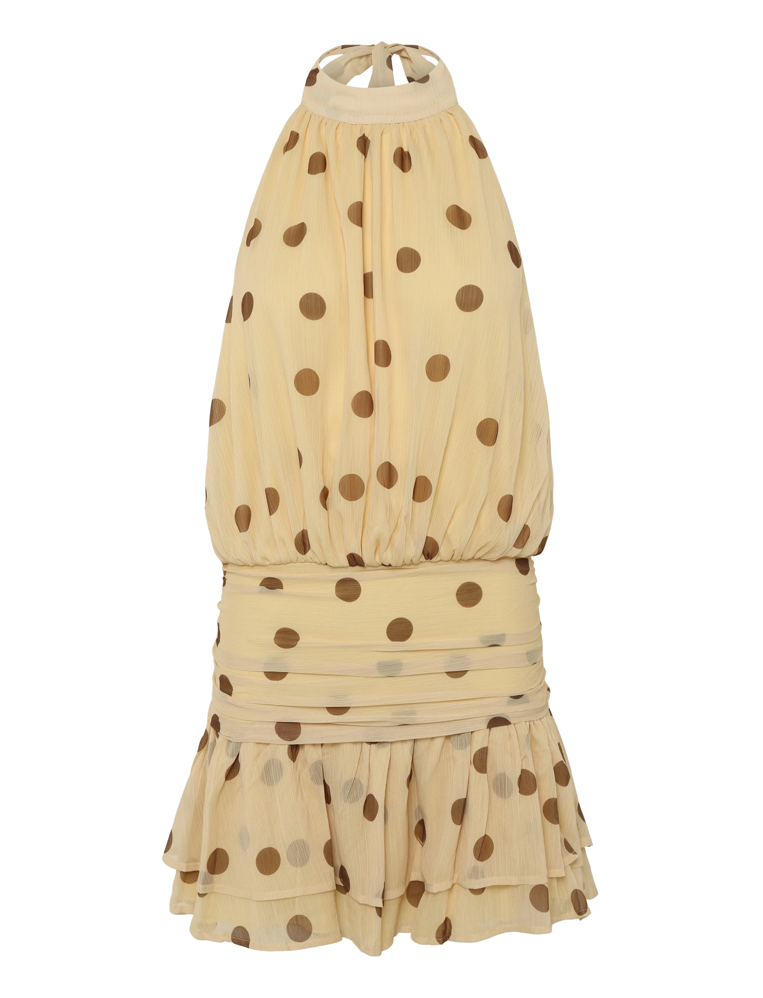 Gina Tricot Halterneck mini dress - Kleidid - YELLOW DOT / yellow