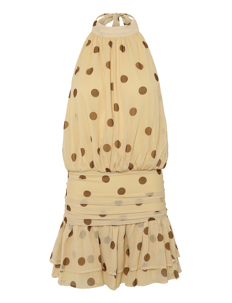Gina Tricot - Halterneck mini dress - yellow dot - 0