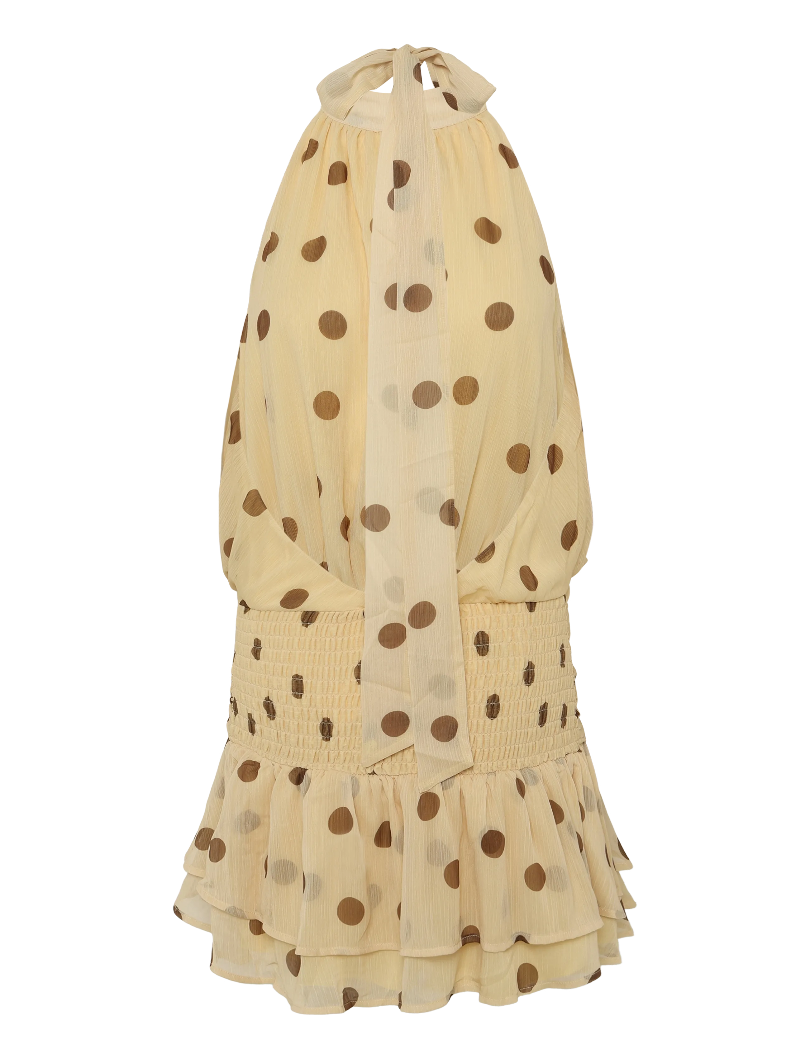 Gina Tricot - Halterneck mini dress - yellow dot - 1
