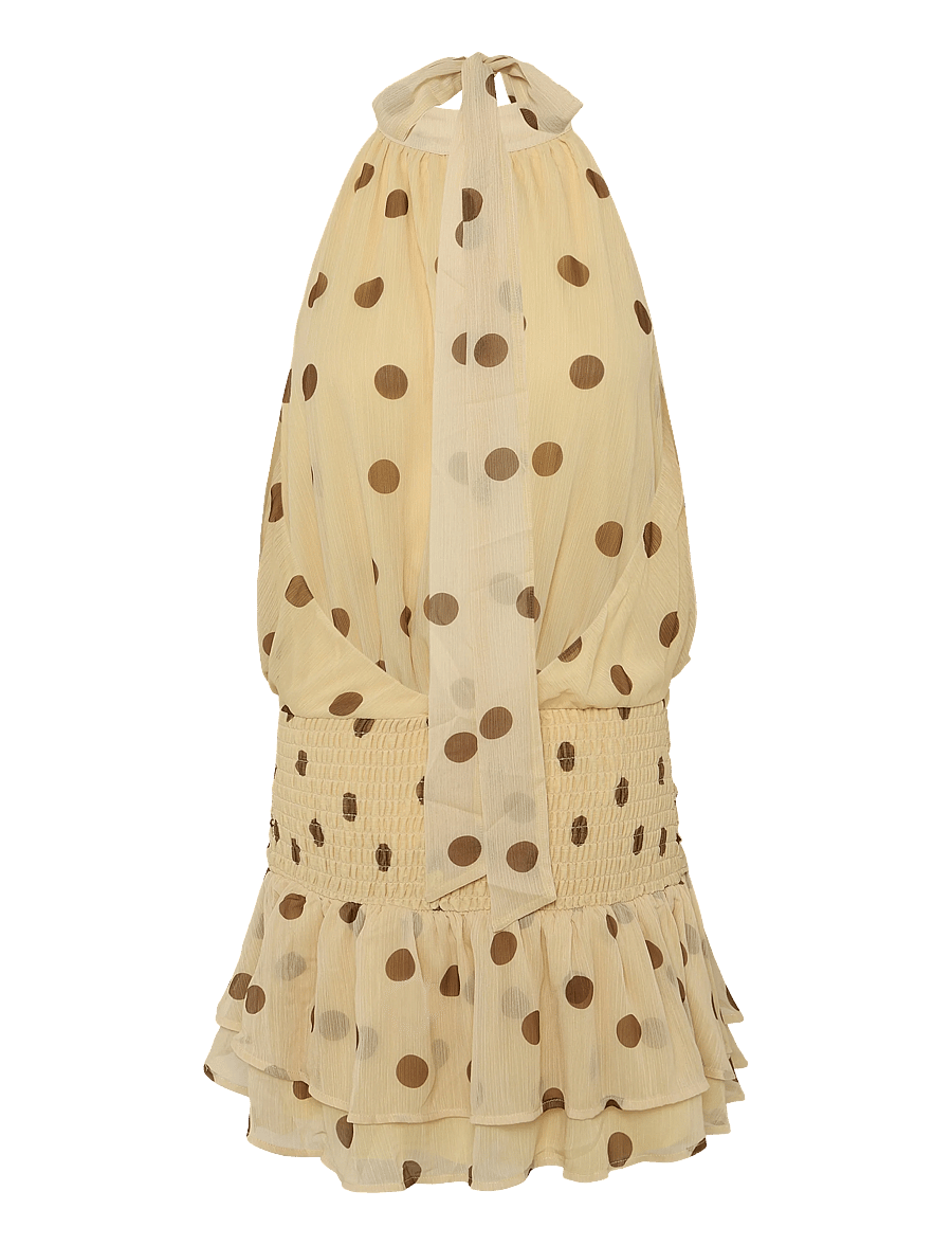 Gina Tricot - Halterneck mini dress - yellow dot - 1