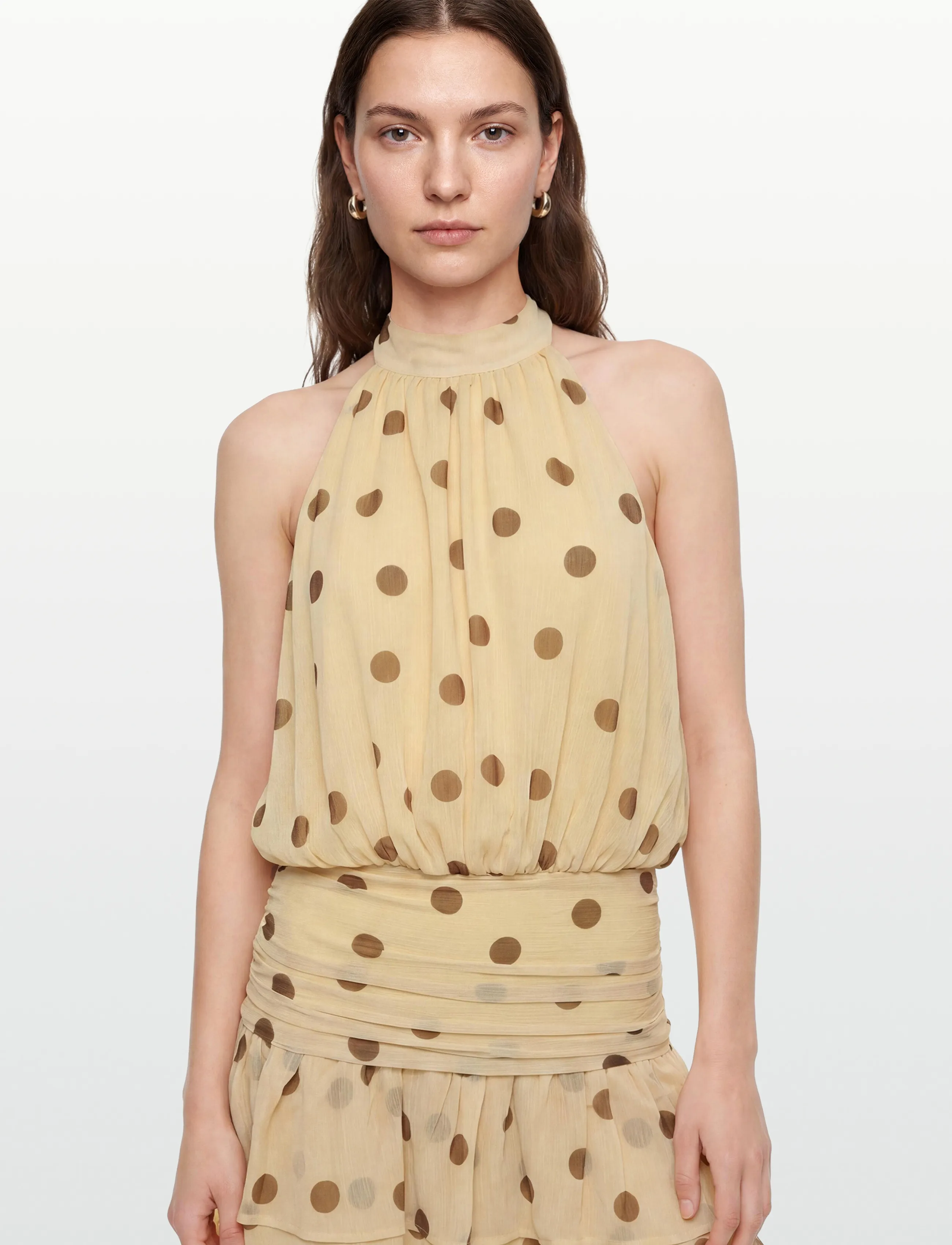 Gina Tricot - Halterneck mini dress - summer dresses - yellow dot - 3