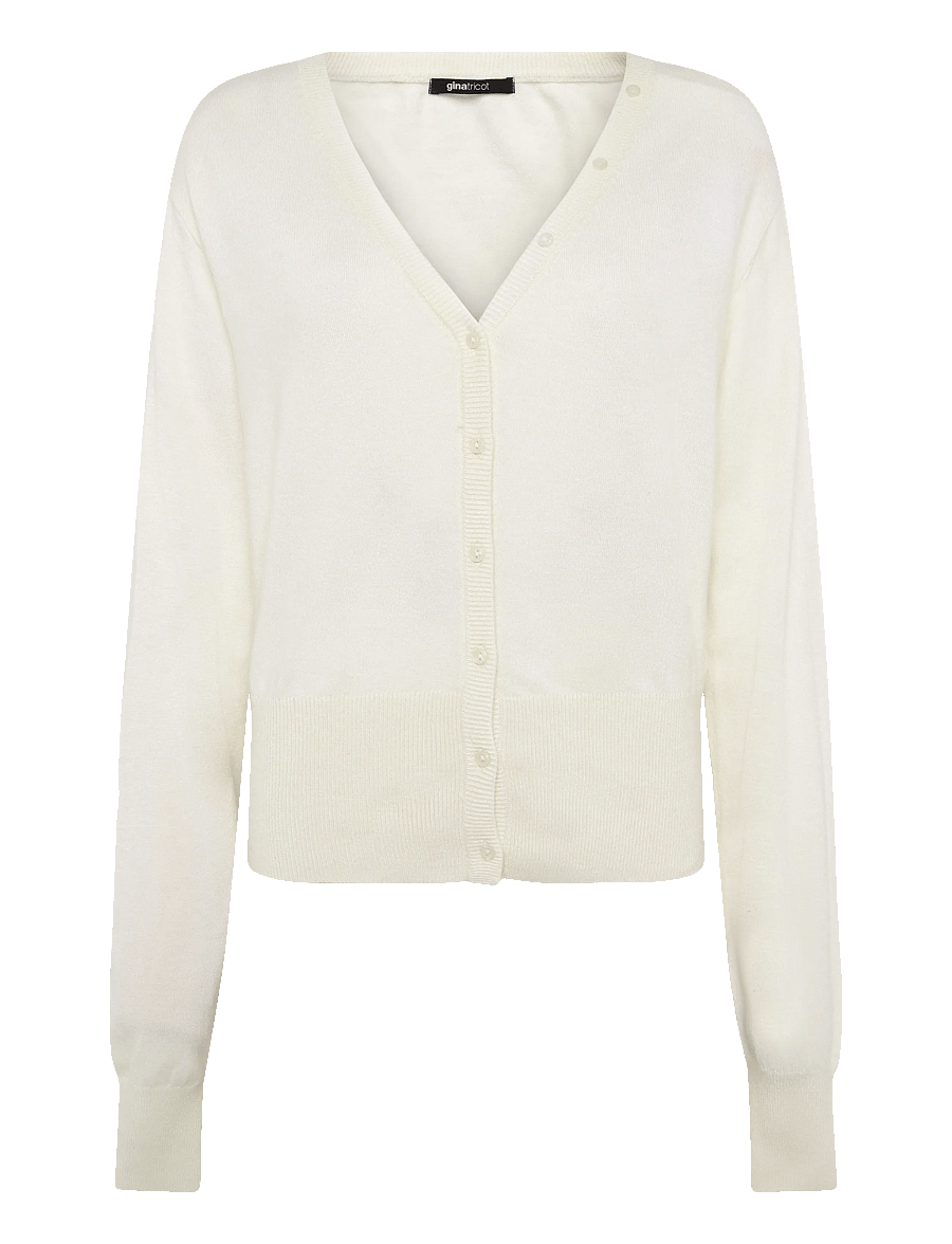 Gina Tricot - Knitted fitted cardigan - cardigans - gardenia (1496) - 0