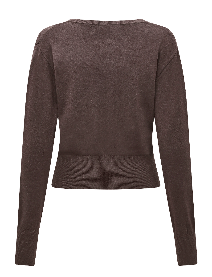 Gina Tricot - Knitted fitted cardigan - strickjacken - seal brown (7083) - 1