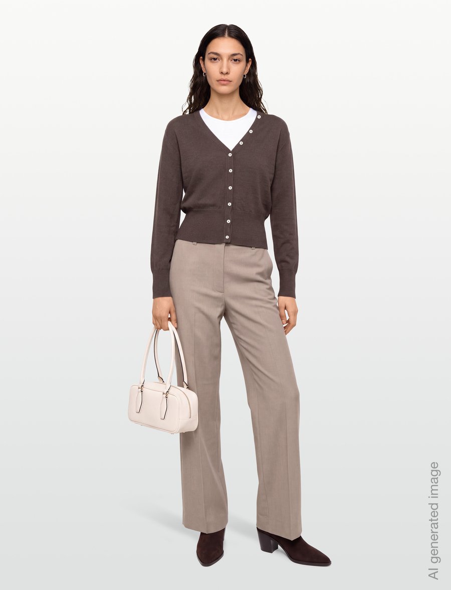 Gina Tricot - Knitted fitted cardigan - strickjacken - seal brown (7083) - 0