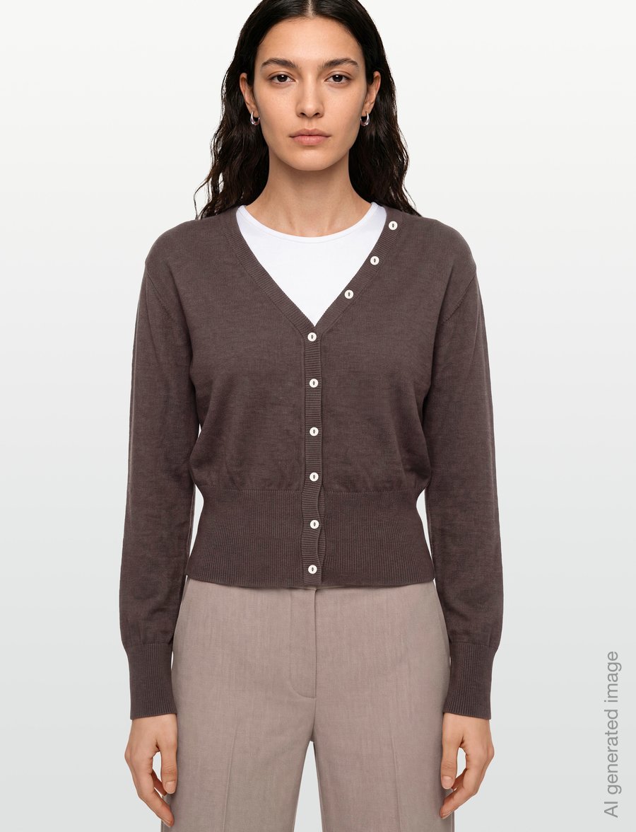 Gina Tricot - Knitted fitted cardigan - strickjacken - seal brown (7083) - 3