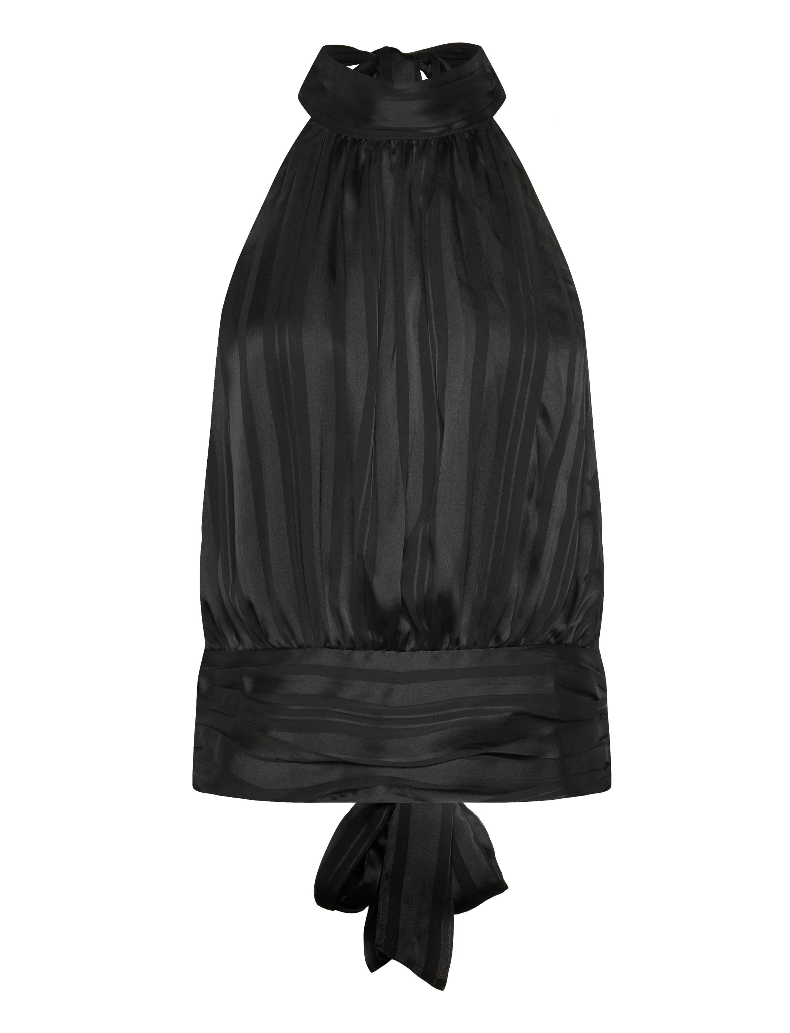 Gina Tricot - Halterneck top - linnen - black (9000) - 0