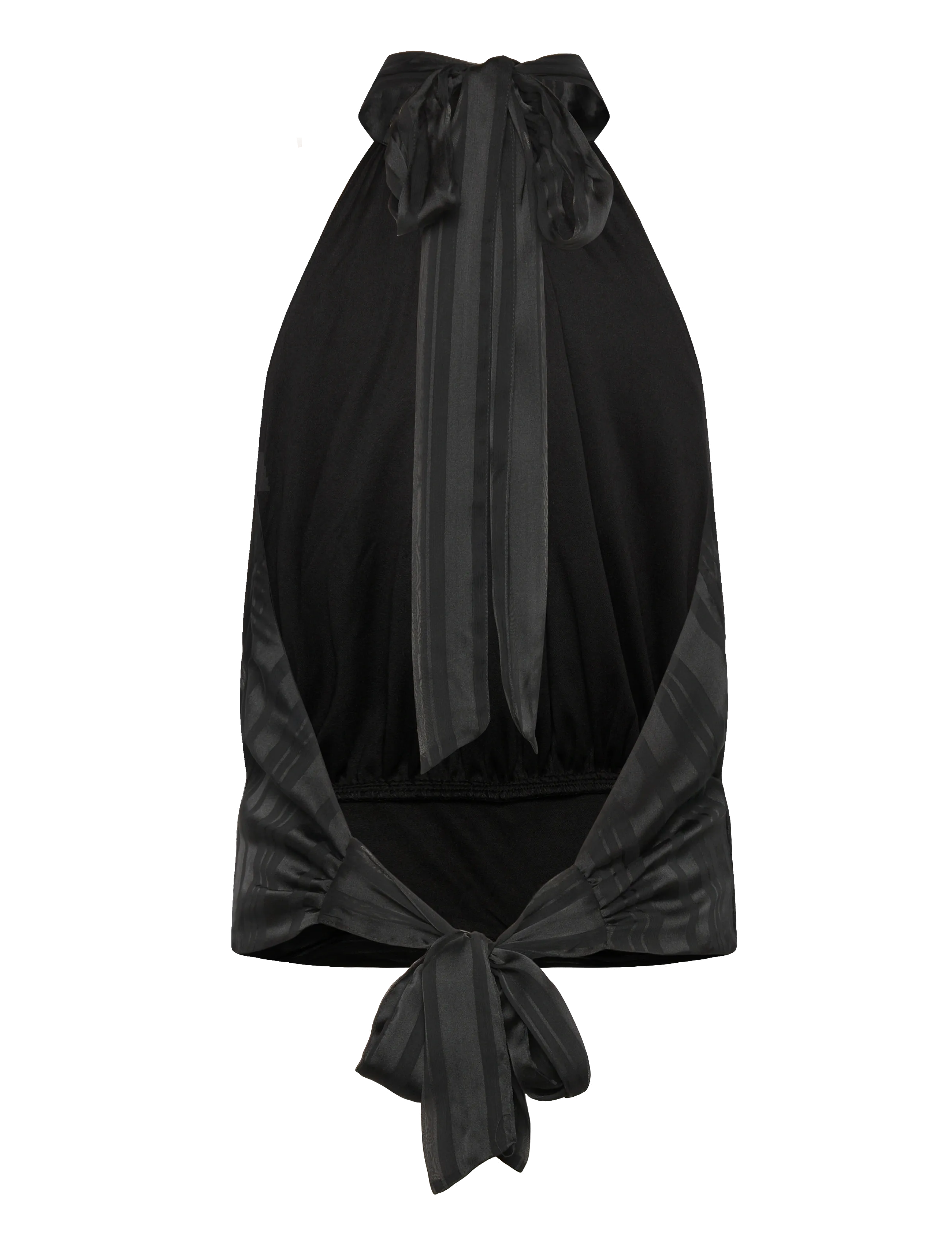 Gina Tricot - Halterneck top - linnen - black (9000) - 1