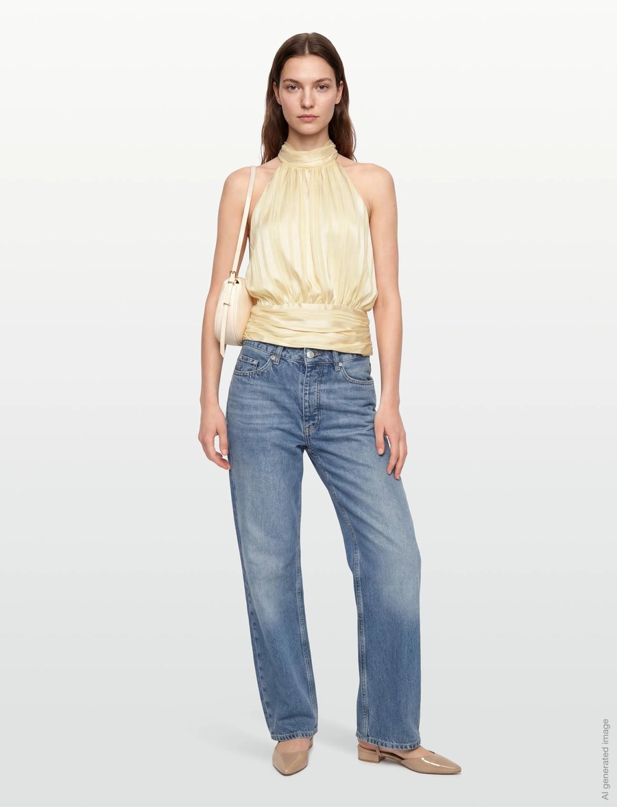 Gina Tricot - Halterneck top - tanktops - yellow - 0