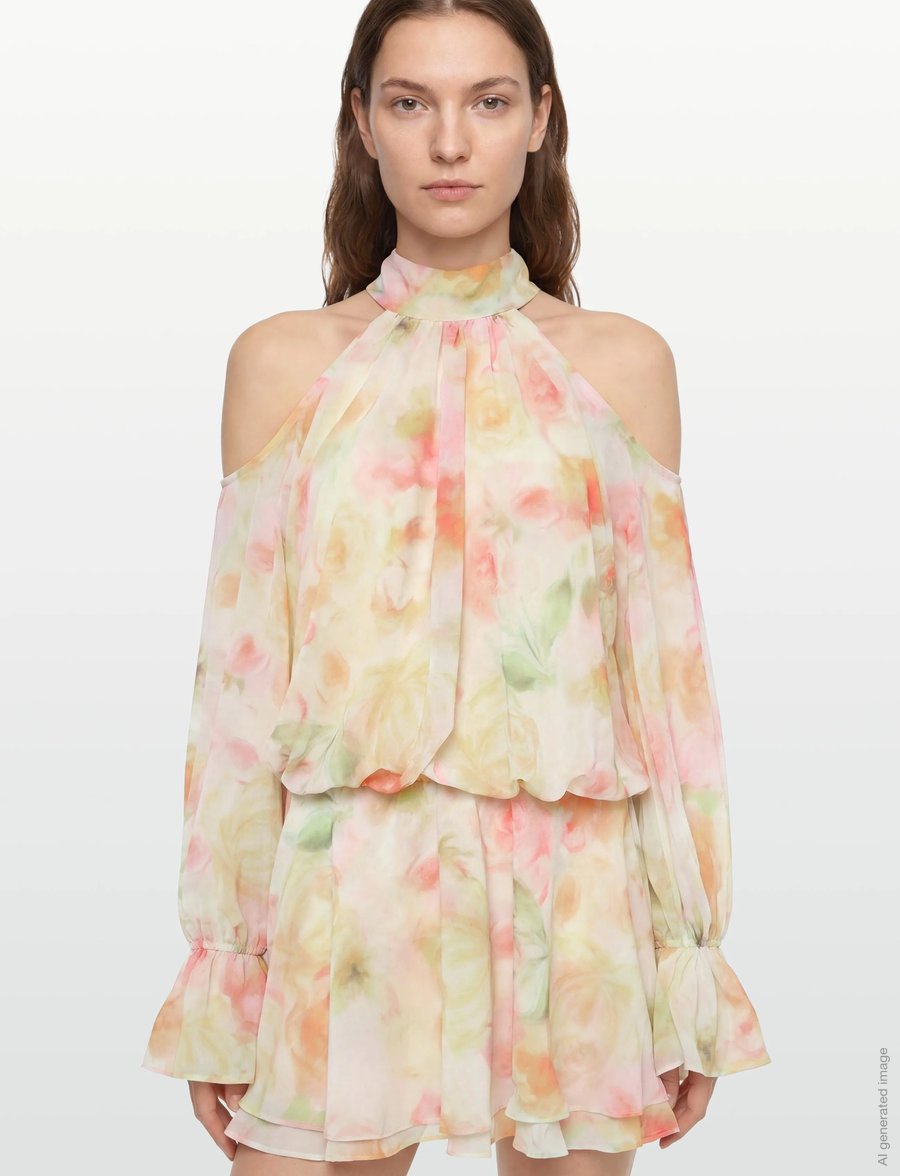 Gina Tricot - Boho chiffon mini dress - robes d'été - flower aop (2058) - 3