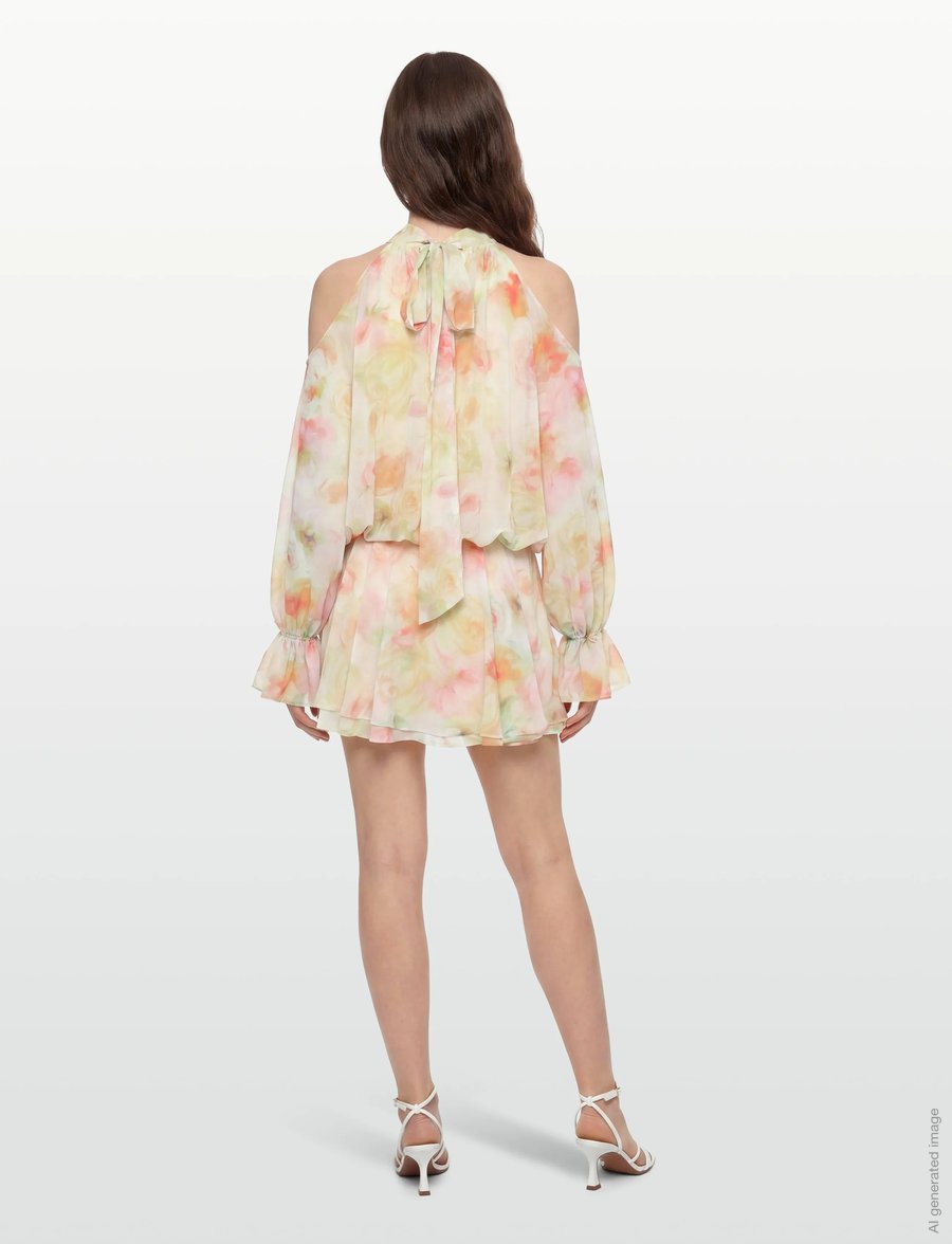 Gina Tricot - Boho chiffon mini dress - robes d'été - flower aop (2058) - 4