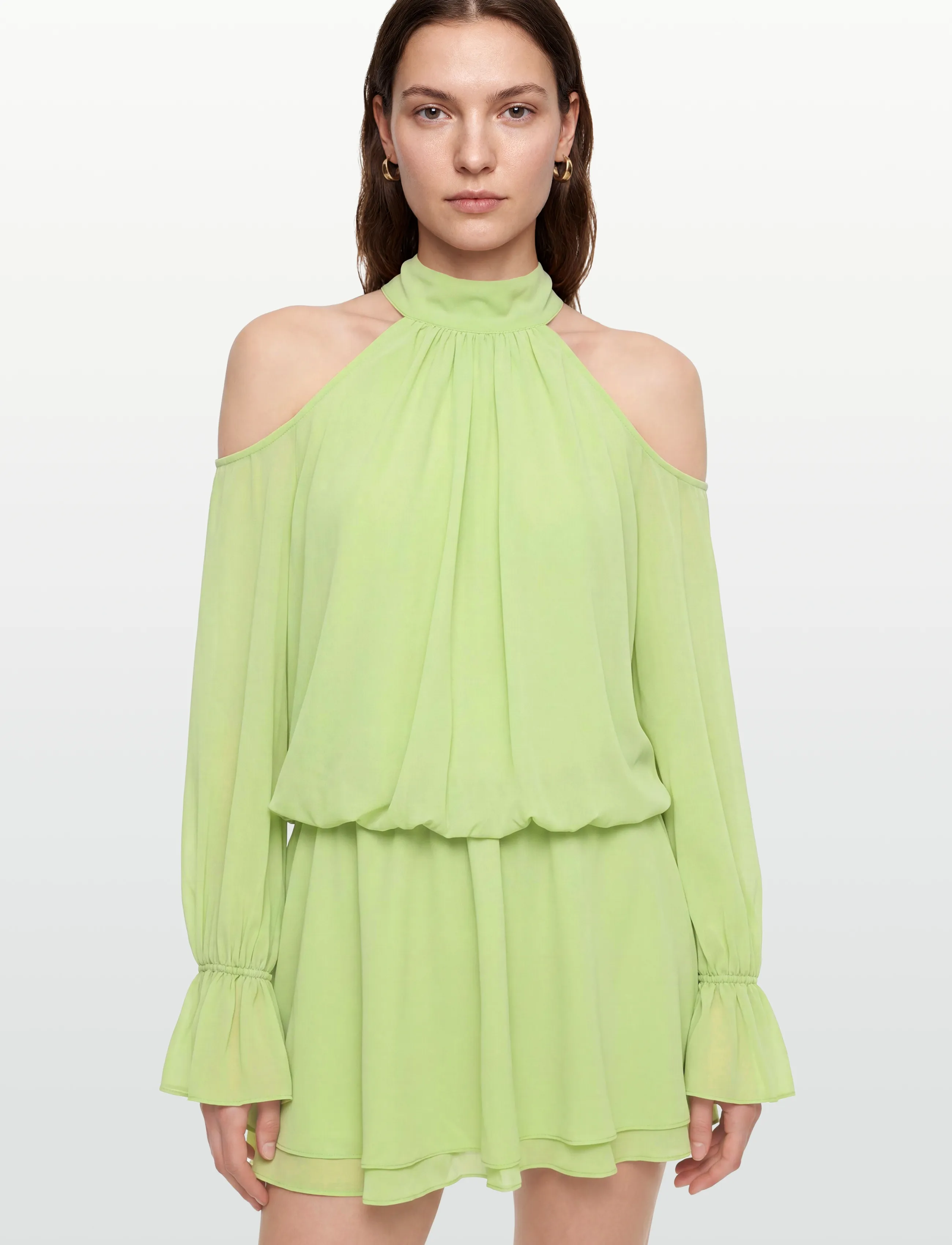 Gina Tricot - Boho chiffon mini dress - sommarklänningar - green - 3