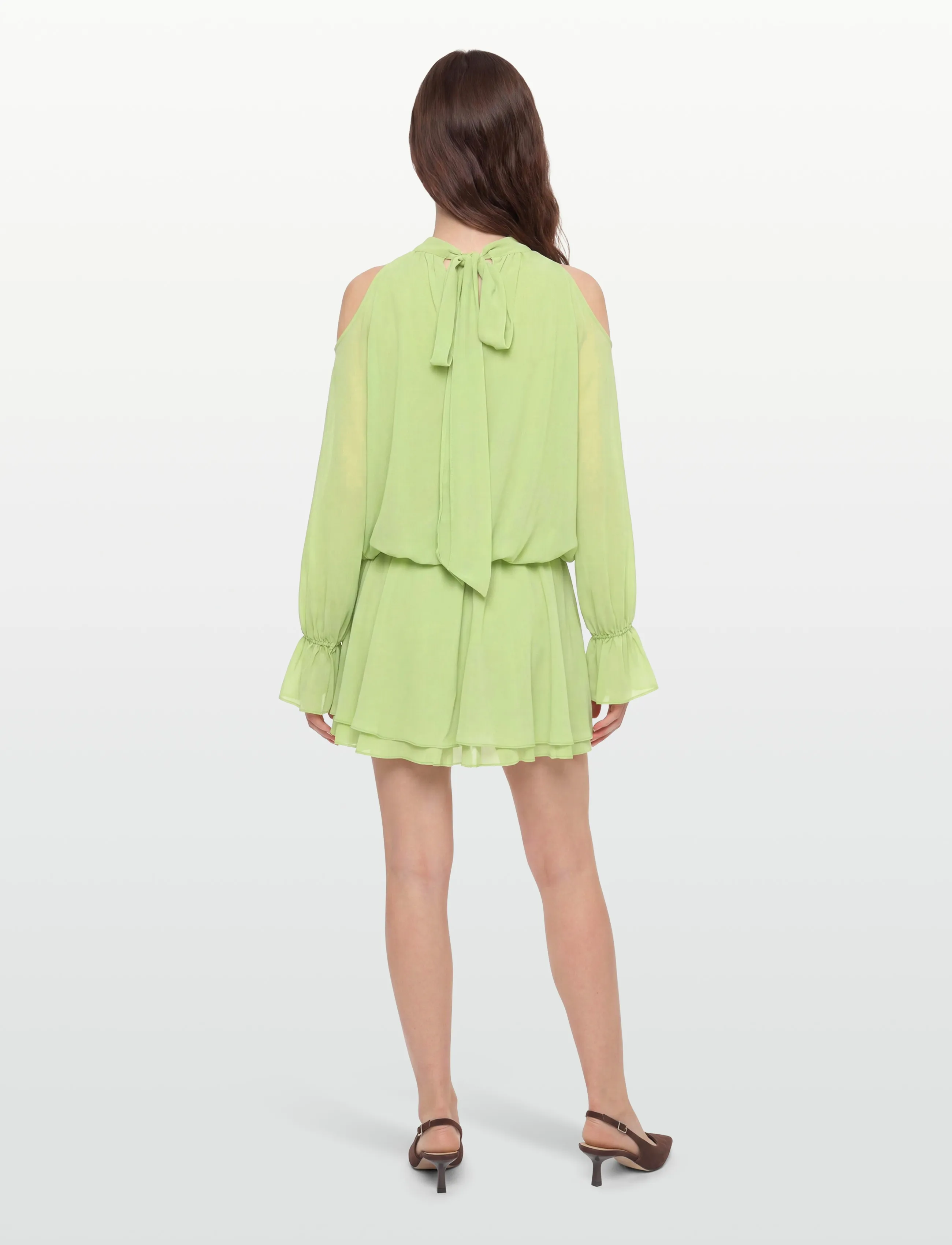 Gina Tricot - Boho chiffon mini dress - sommarklänningar - green - 4