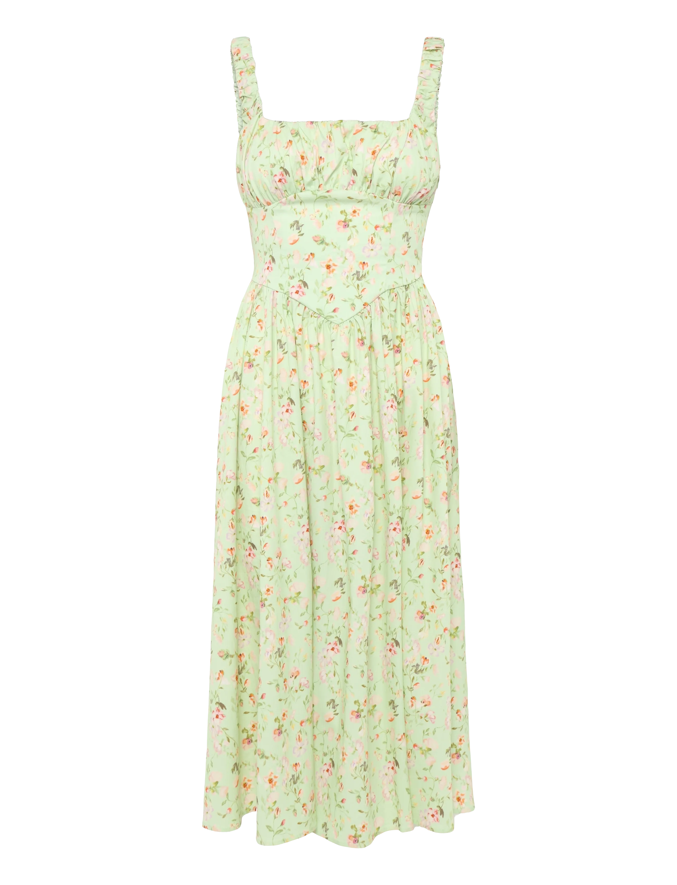 Gina Tricot Corset dress - Klänningar - MINI FLOWER AOP (9275) / green