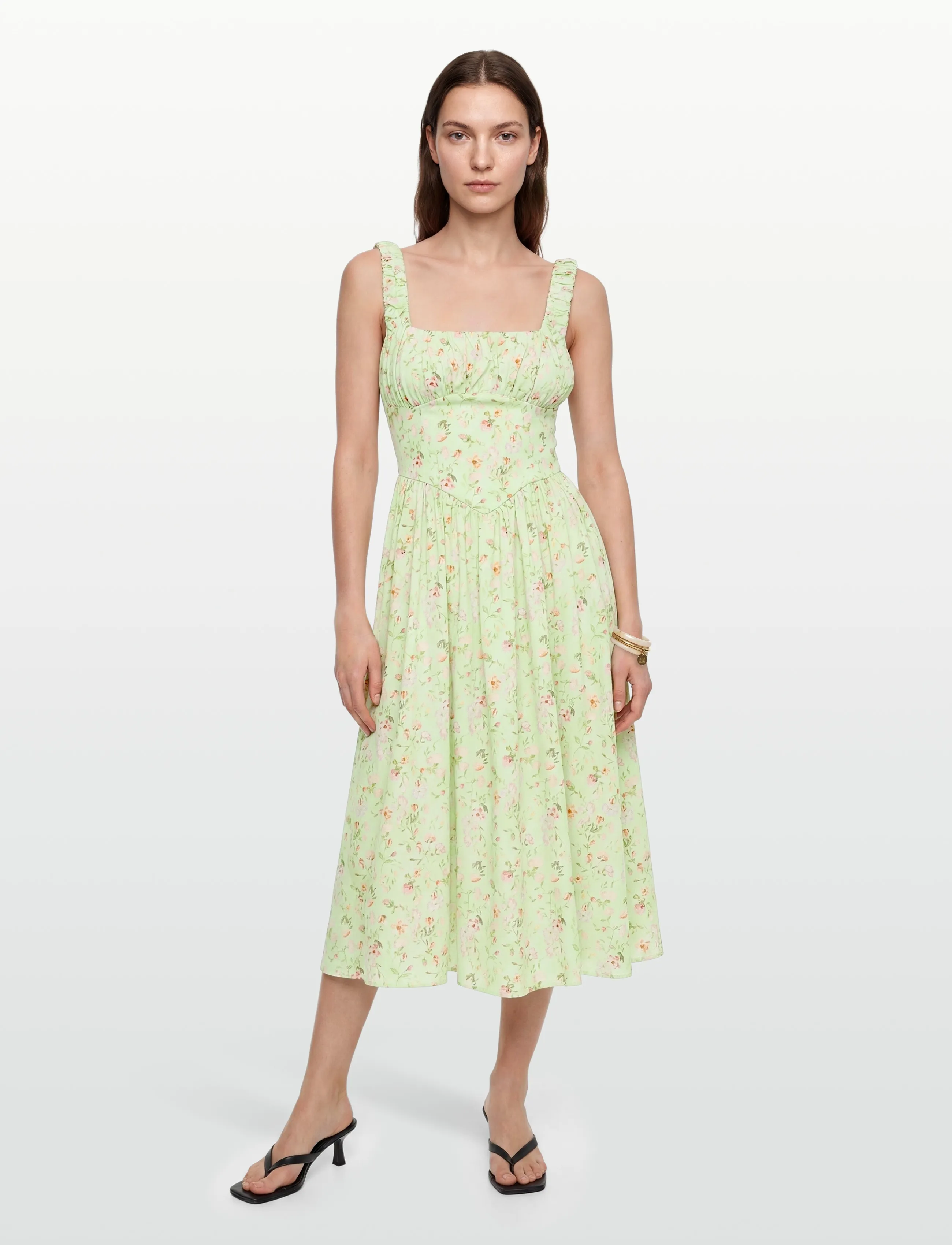 Gina Tricot Corset Dress, 38, Dresses, Grün - Maxi Frauen
