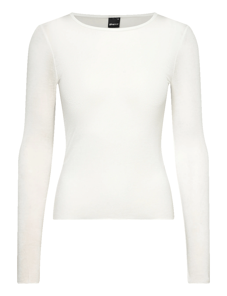 Gina Tricot - Sheer long sleeve top - pikkade varrukatega topid - offwhite - 1