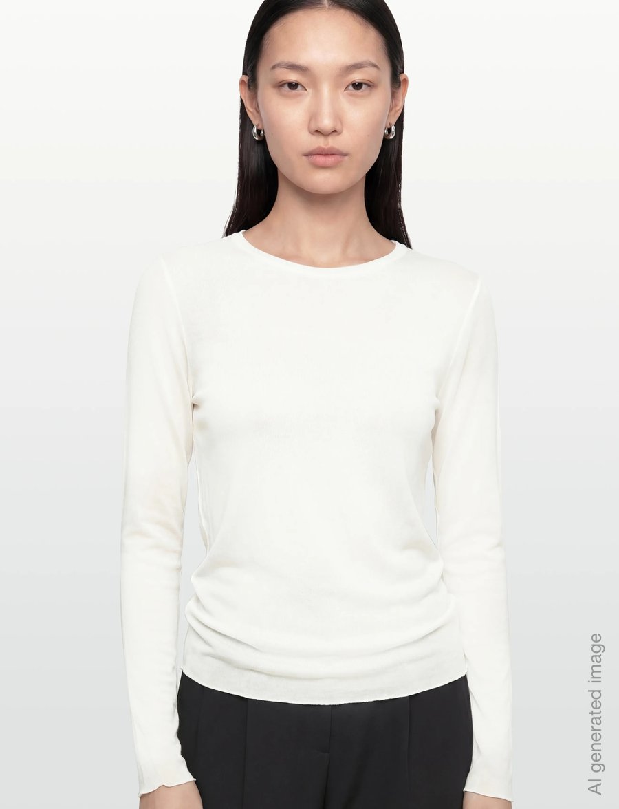 Gina Tricot - Sheer long sleeve top - pikkade varrukatega topid - offwhite - 3