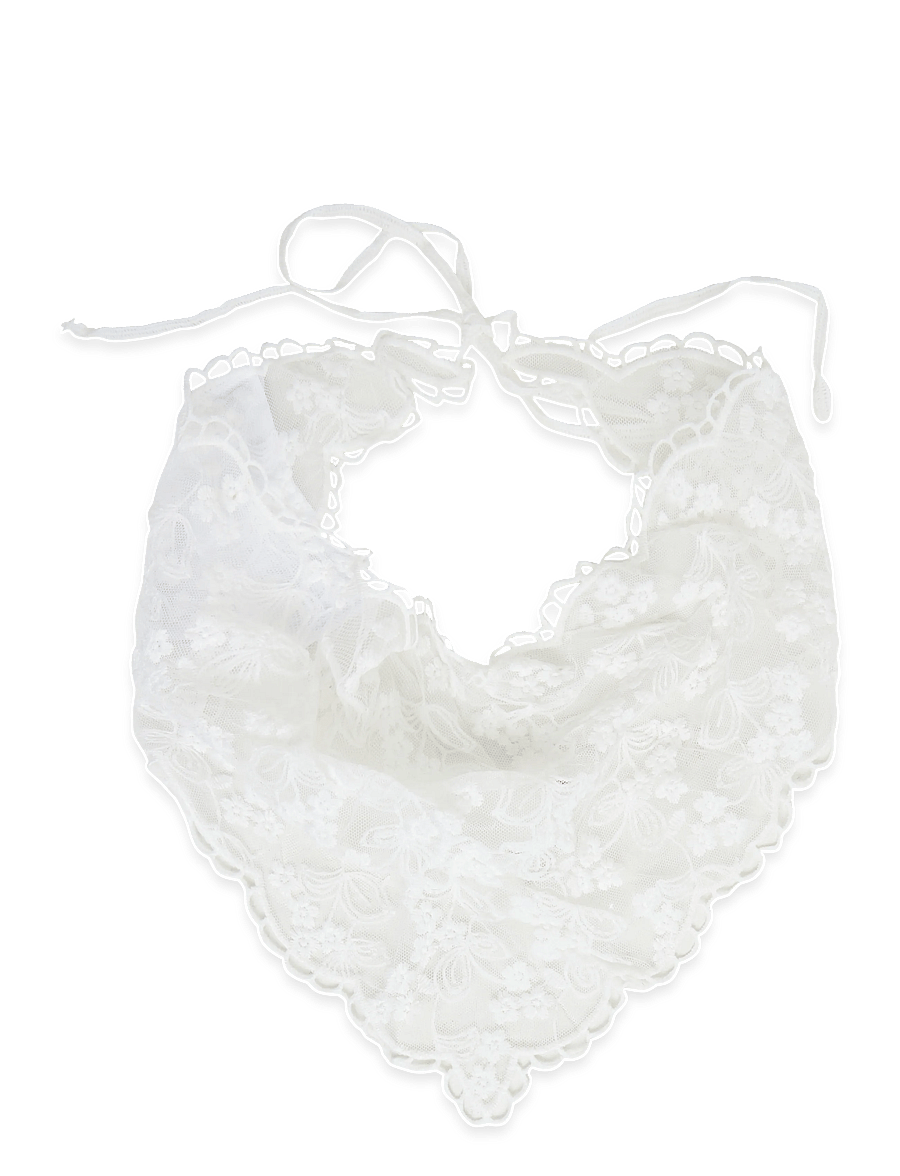 Gina Tricot - Lace head scarf - sjalar - white (1000) - 1