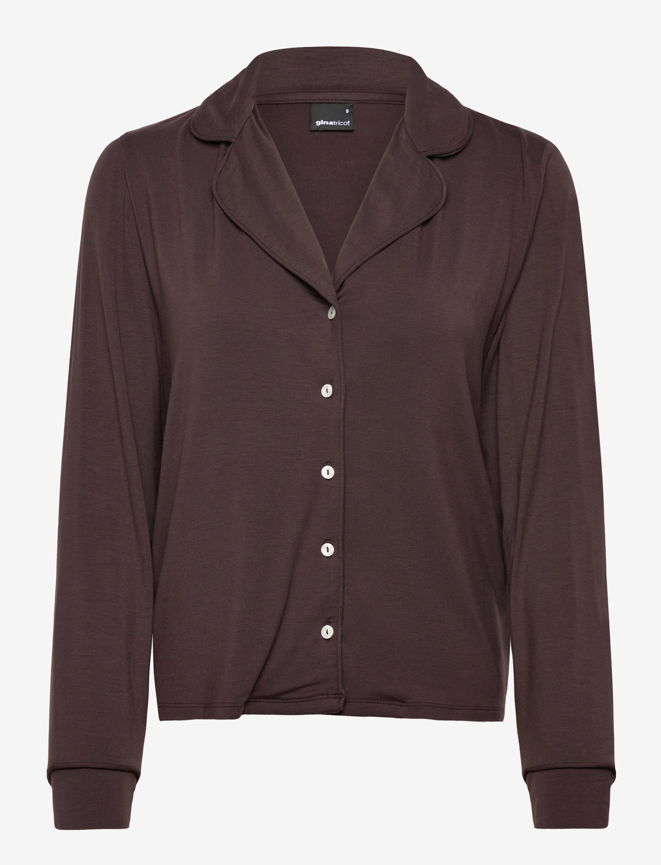 Gina Tricot - Soft pyjamas shirt - overdele - chocolate plum (4015) - 0
