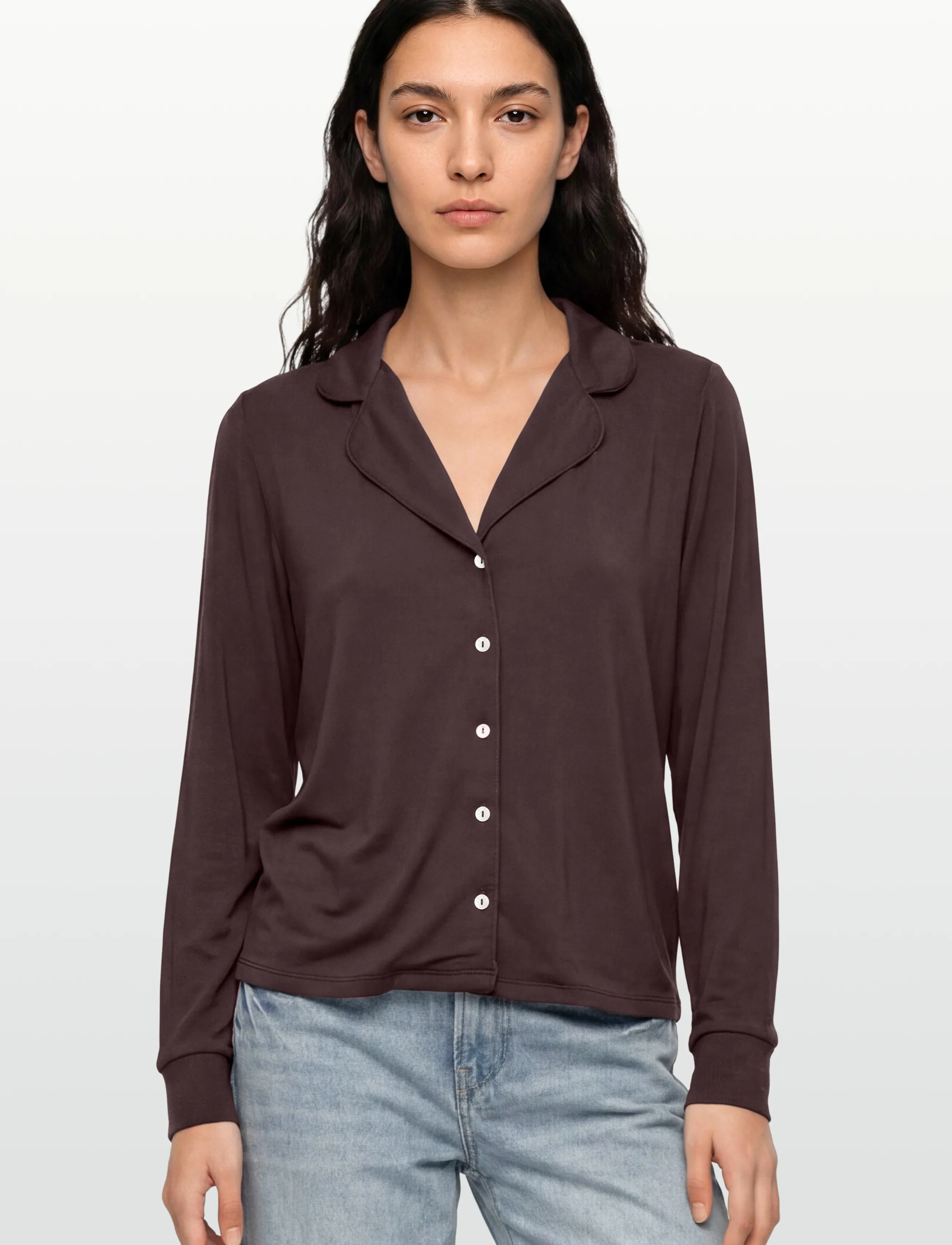 Gina Tricot - Soft pyjamas shirt - oberteile - chocolate plum (4015) - 3
