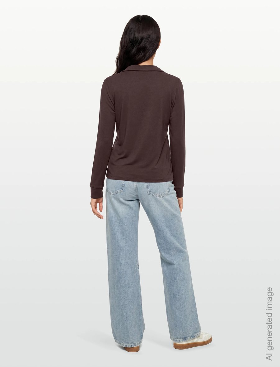 Gina Tricot - Soft pyjamas shirt - overdele - chocolate plum (4015) - 4